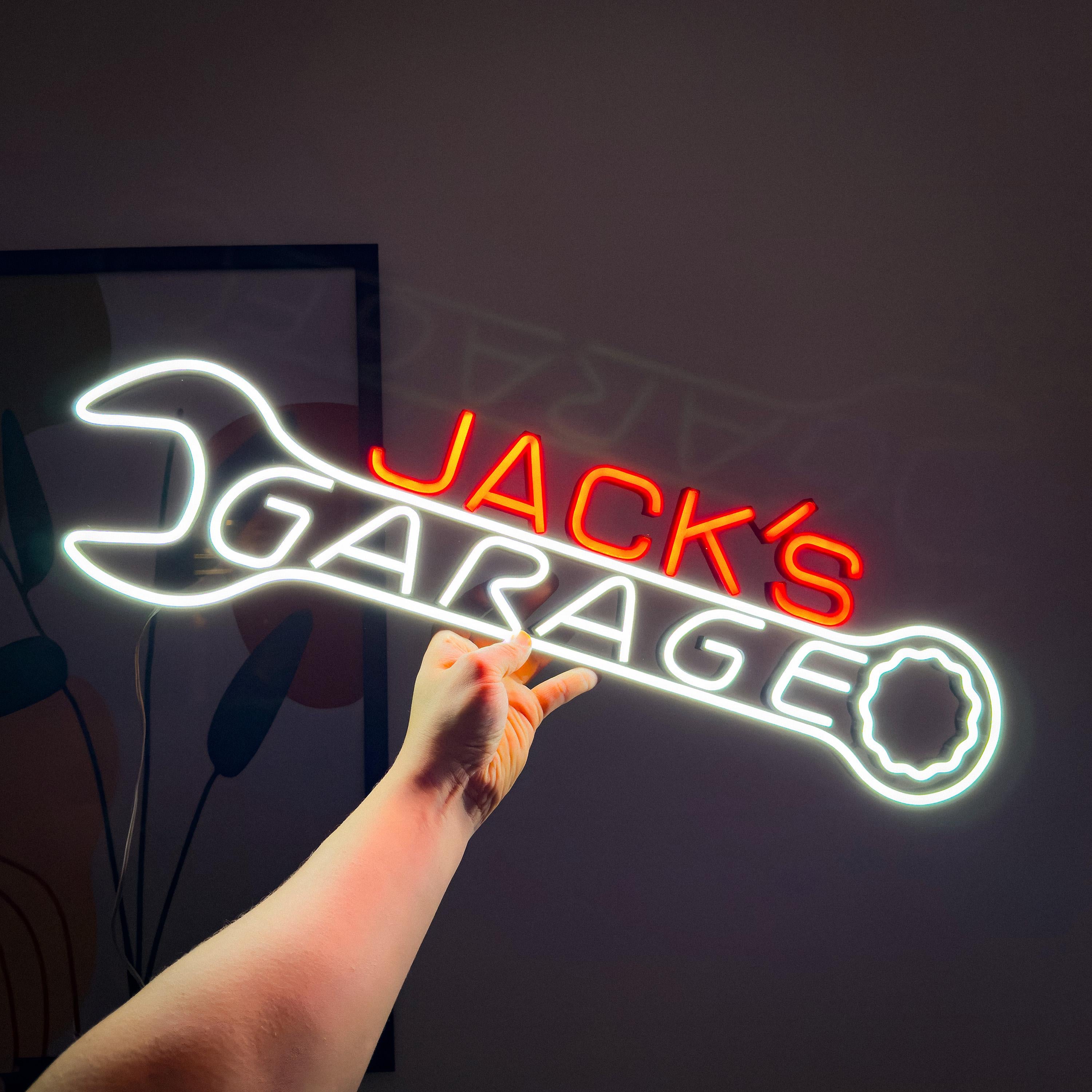 Custom Garage neon Wall Art LED Light Personalized Workshop Name Sign Home Decor Car Mechanic Repair Decoration Repairman Birthday