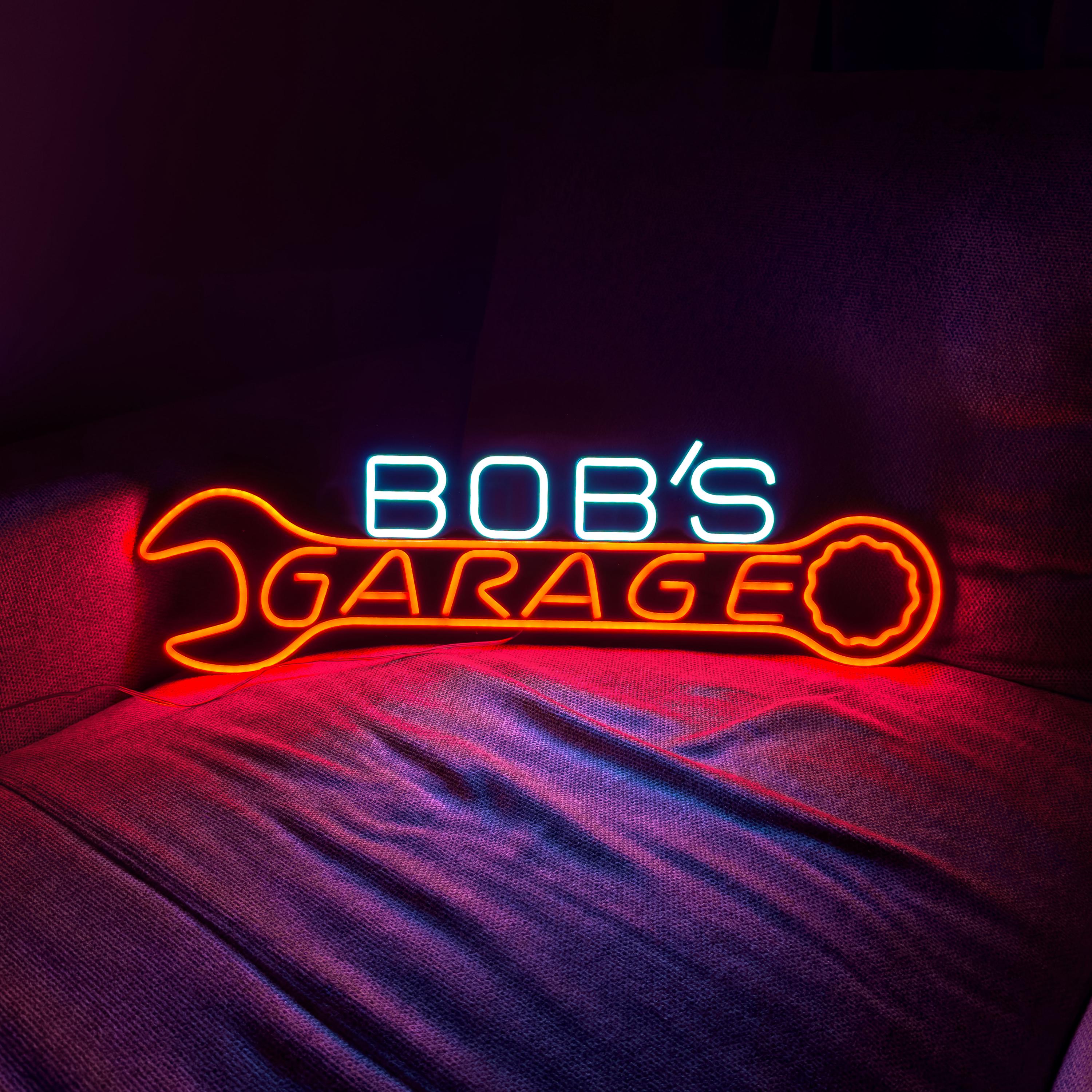 Custom Garage decor Signs,Personalized neon Garage Signs,Gift for Dad, Gift for husband,Man Cave Decor,Workshop Car Sign