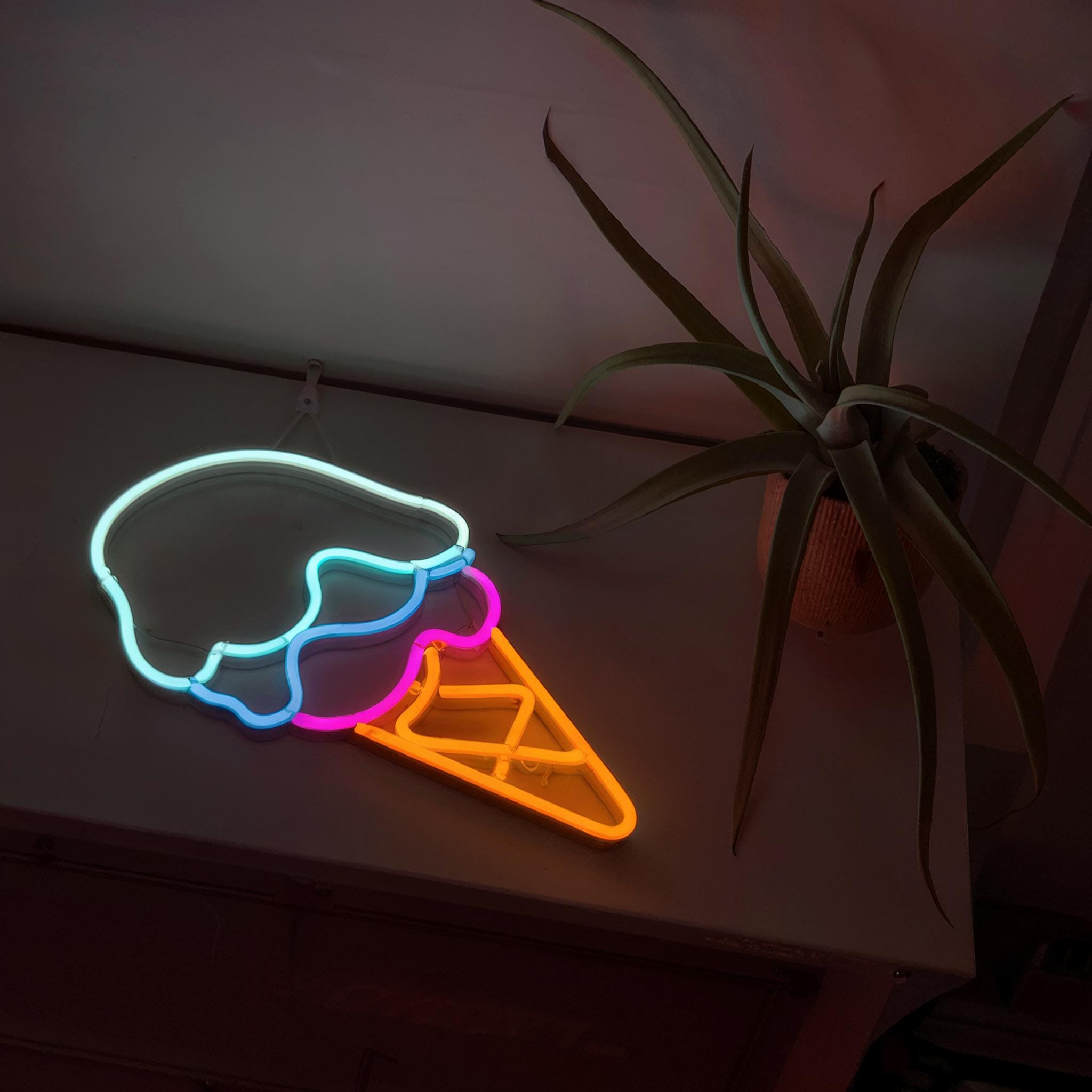 Ice Cream Neon Sign Custom, Business Wall Decor, Neon Sign Light Business Logo, Led Signs Personalized Gifts, Neon Signs Party Decor