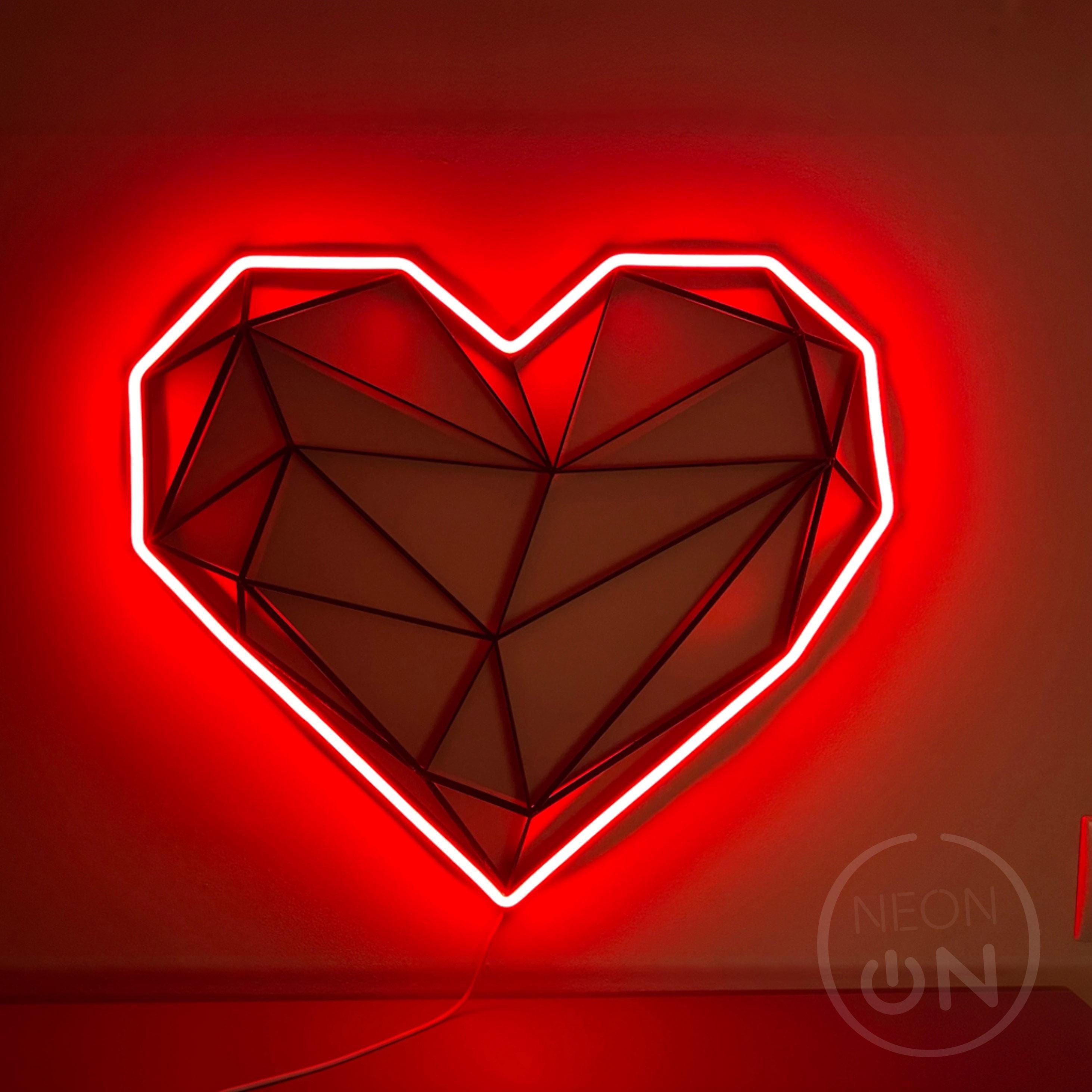 heart Neon Sign Bedroom Heart Neon Sign Custom Nails Salon Shop Sign Event Party Home Wall Decor LED love letter Neon Lights