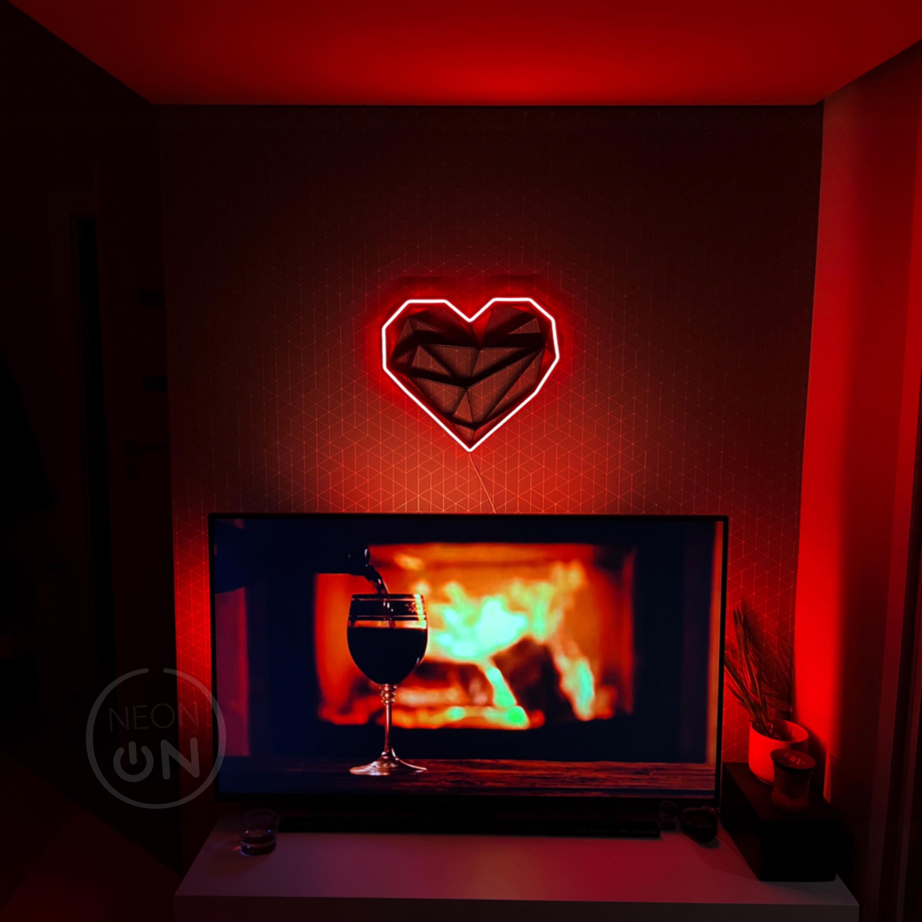heart Neon Sign Bedroom Heart Neon Sign Custom Nails Salon Shop Sign Event Party Home Wall Decor LED love letter Neon Lights