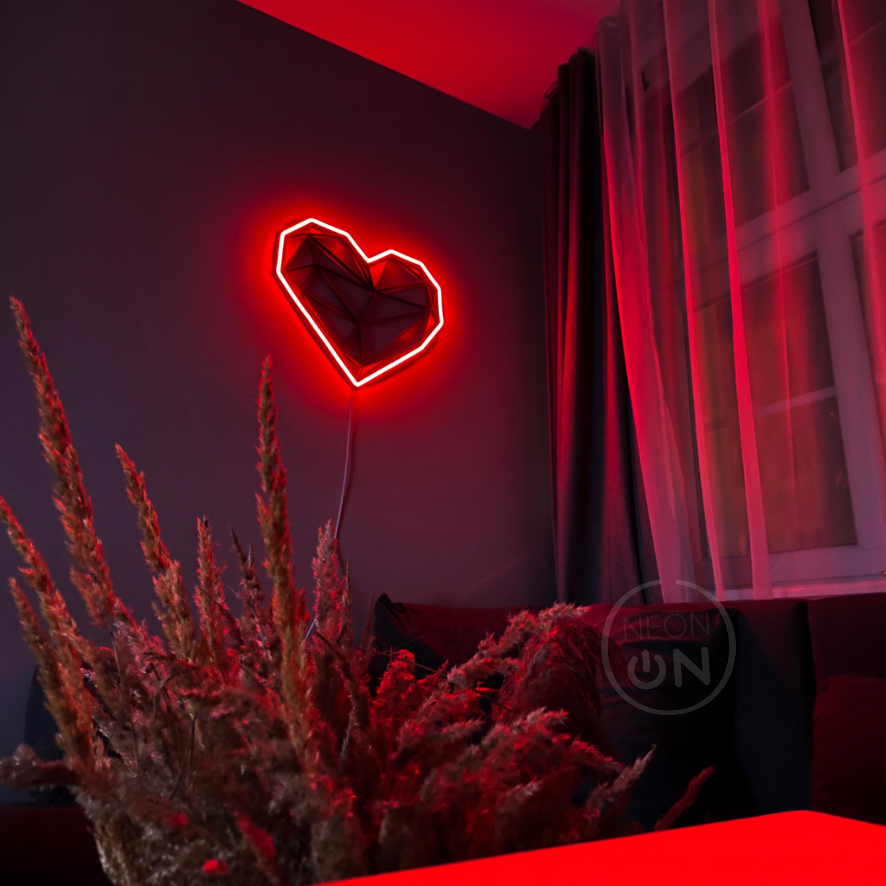 heart Neon Sign Bedroom Heart Neon Sign Custom Nails Salon Shop Sign Event Party Home Wall Decor LED love letter Neon Lights