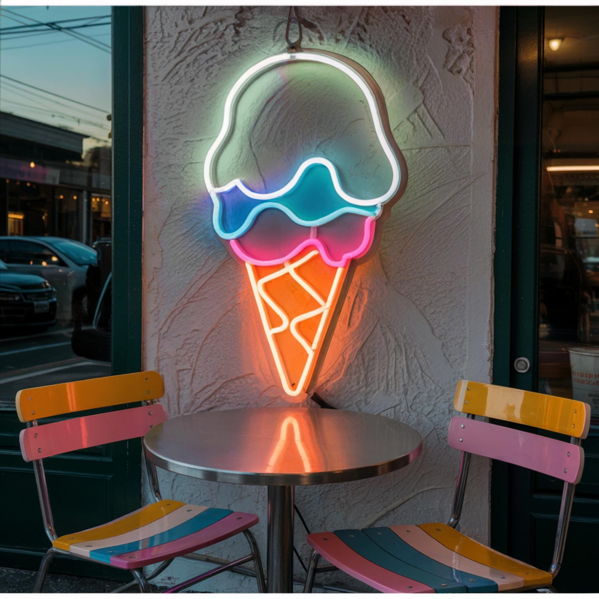 Ice Cream Neon Sign Custom, Business Wall Decor, Neon Sign Light Business Logo, Led Signs Personalized Gifts, Neon Signs Party Decor