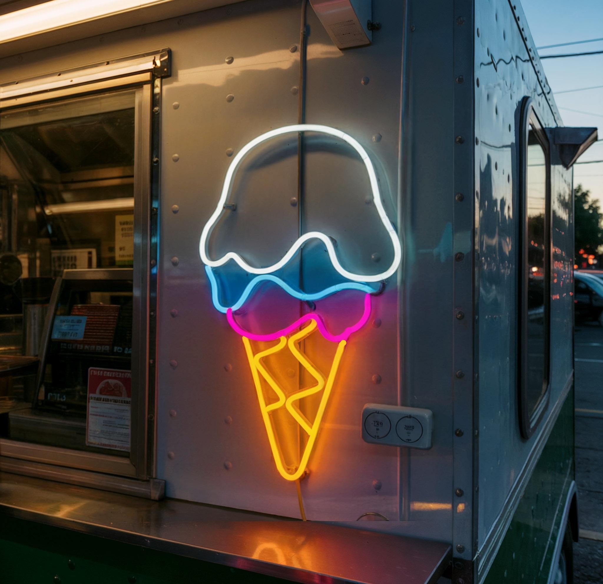 Ice Cream Neon Sign Custom, Business Wall Decor, Neon Sign Light Business Logo, Led Signs Personalized Gifts, Neon Signs Party Decor