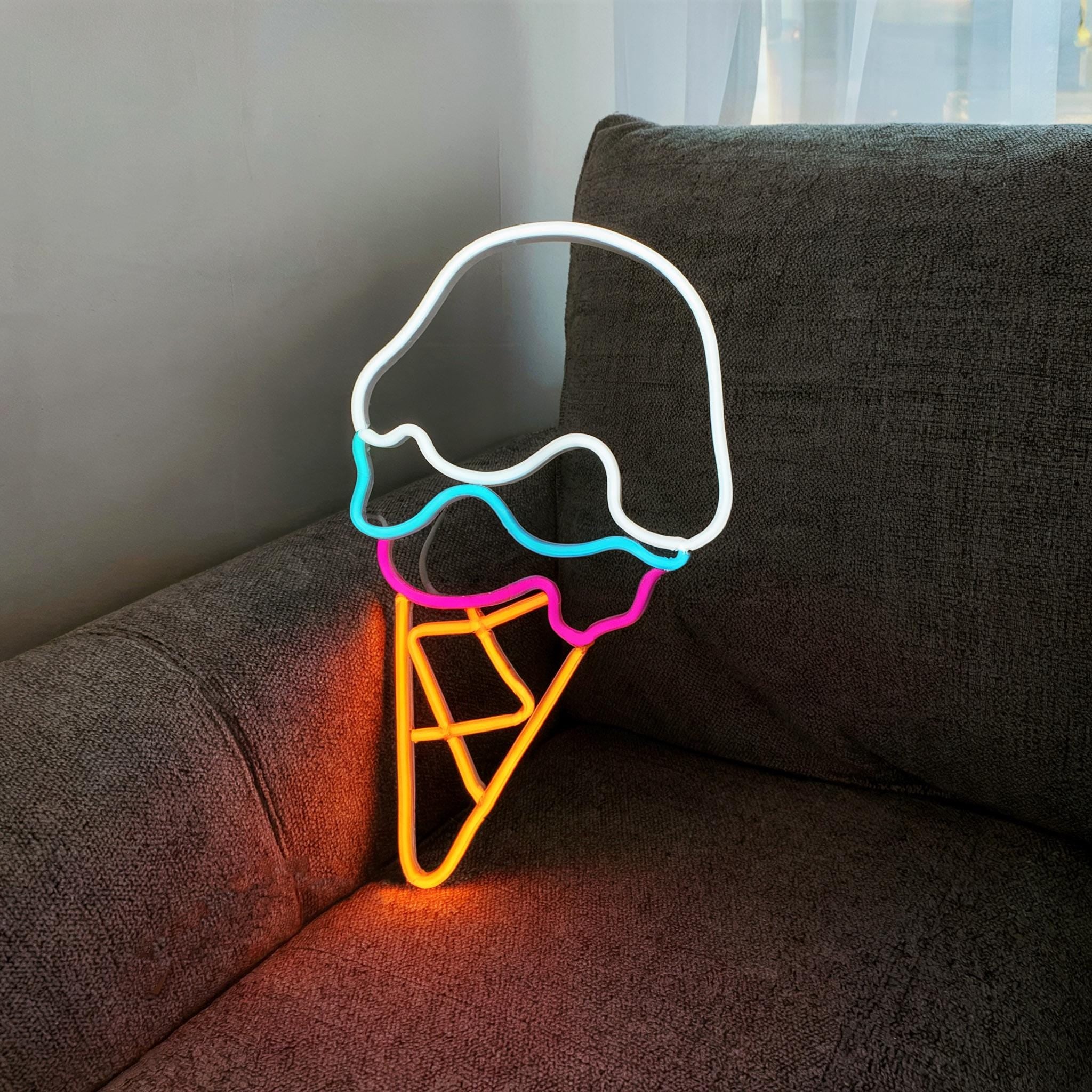 Ice Cream Neon Sign Custom, Business Wall Decor, Neon Sign Light Business Logo, Led Signs Personalized Gifts, Neon Signs Party Decor