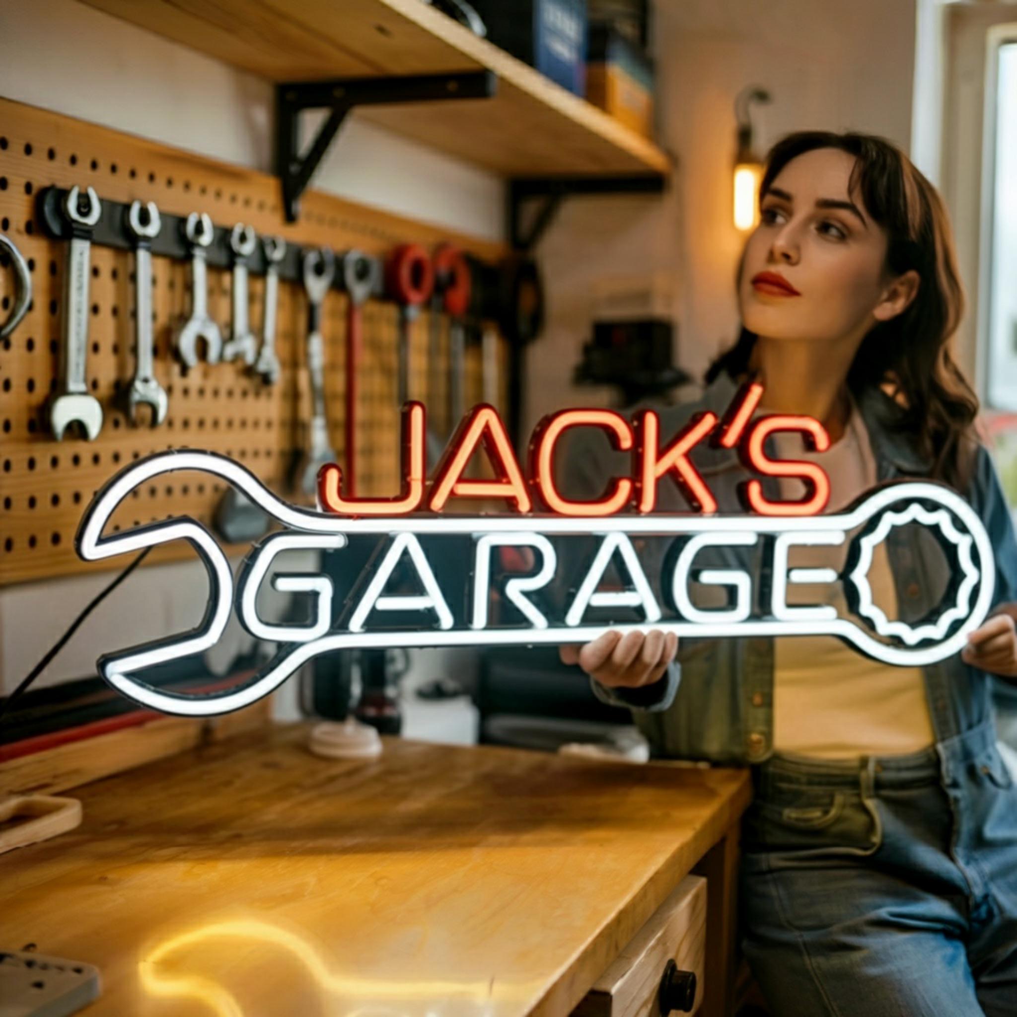 Custom Garage decor Signs, Personalized neon Garage Signs,Gift for Dad, Gift for husband,Man Cave Decor, Workshop Car Sign, garage sign