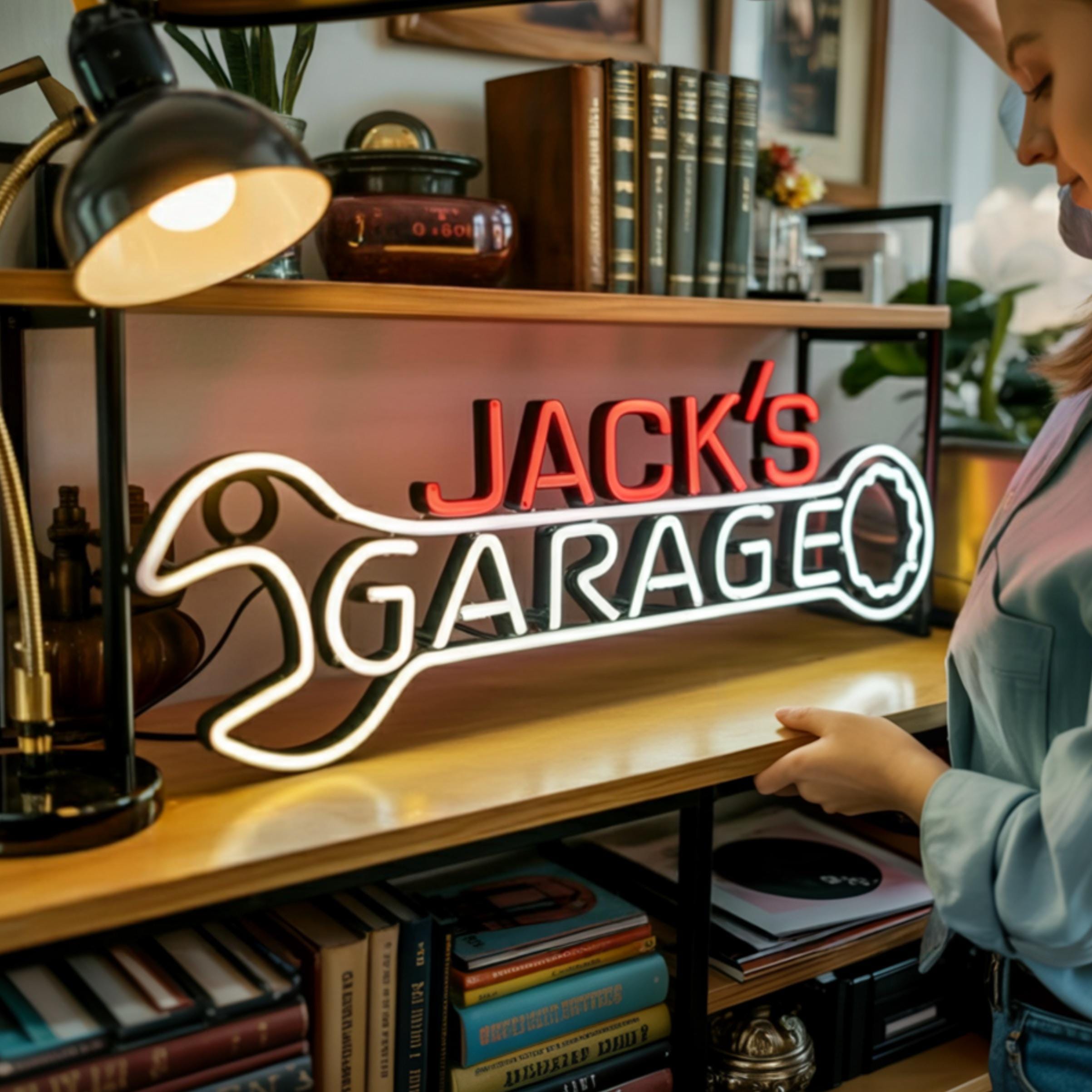 Custom Garage decor Signs, Personalized neon Garage Signs,Gift for Dad, Gift for husband,Man Cave Decor, Workshop Car Sign, garage sign