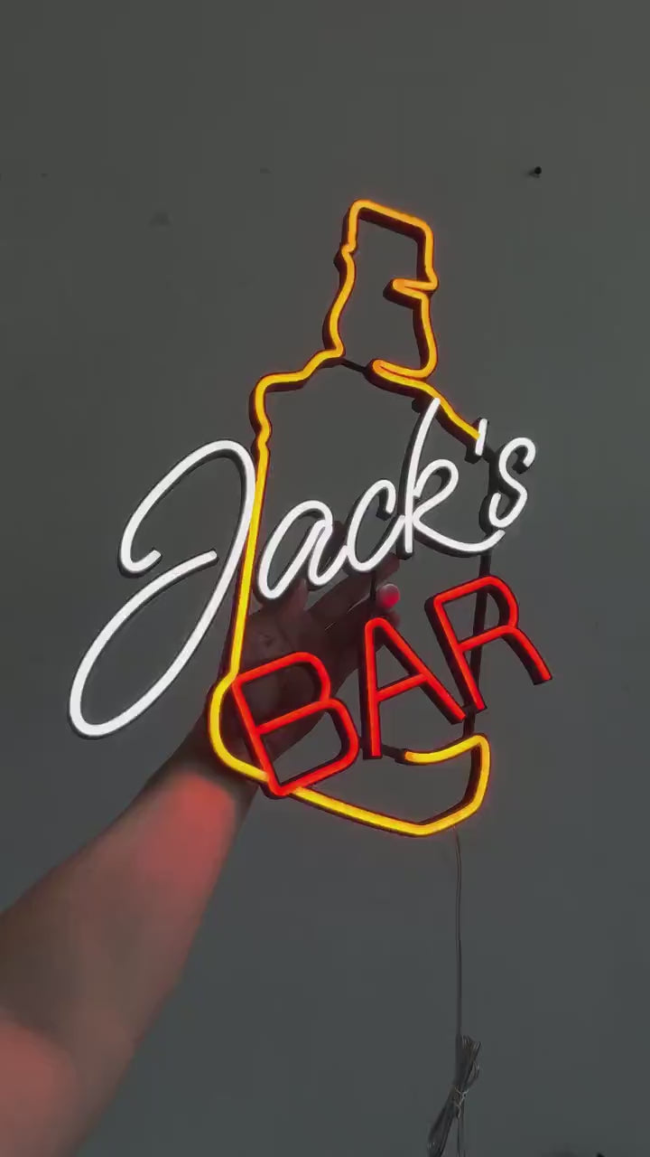Custom Home Bar Neon Sign β Personalized LED Wall Light for Bar, Pub, or Man Cave β Unique Gift for Him, Dad, or Husband