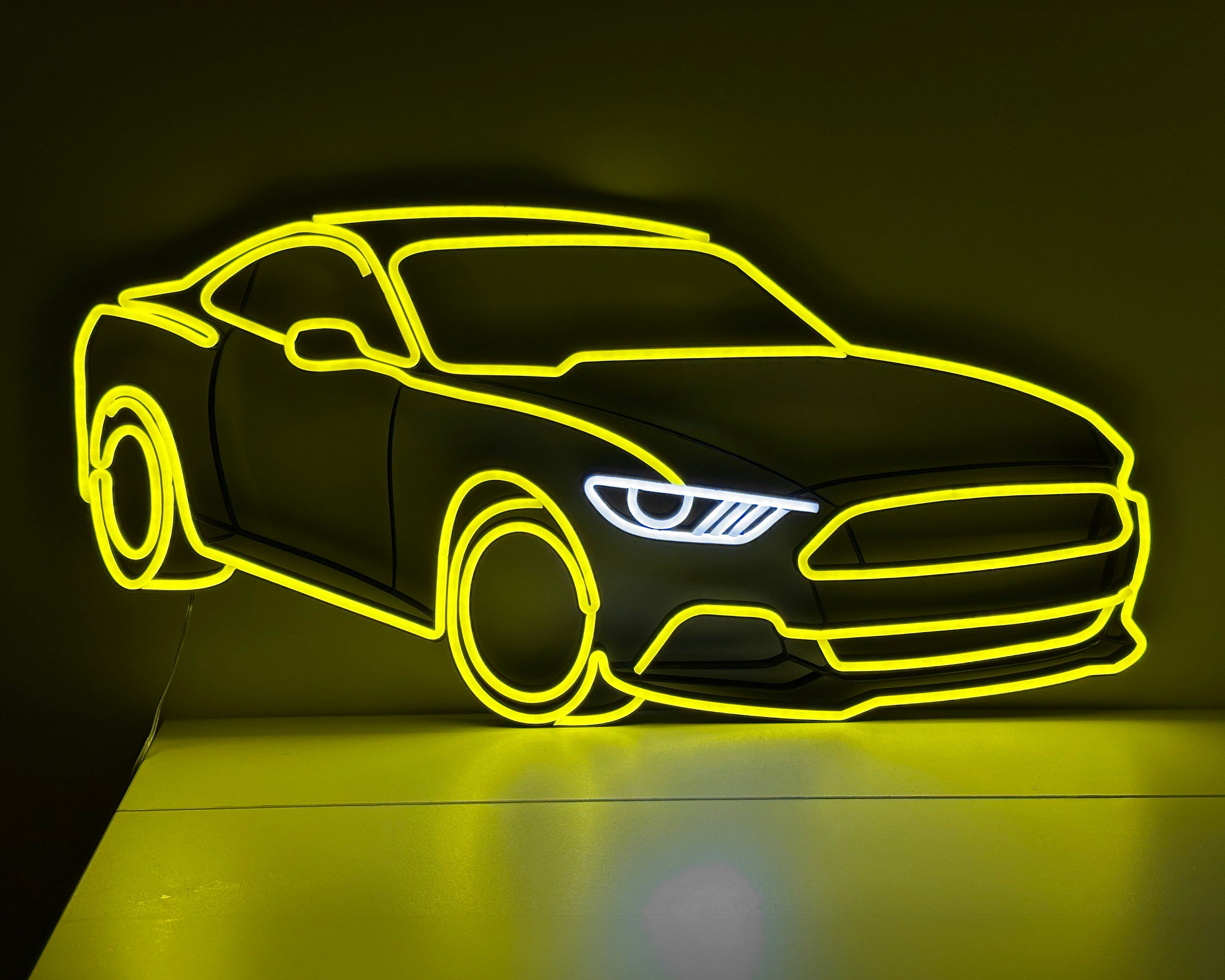 mustang neon sign wall art car neon bedroom garage wall decor car art wall decor, mustang neon wall decor, car sign gift car led