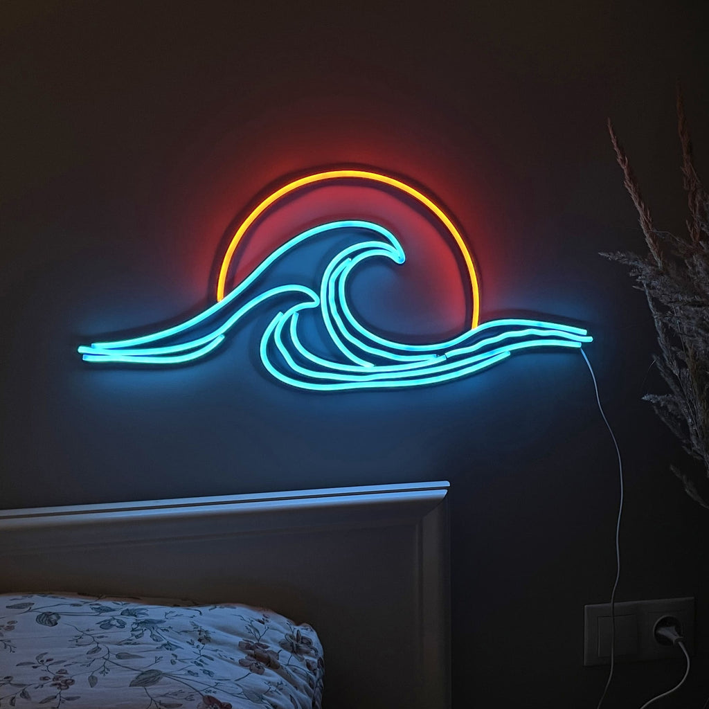Wave Sunset neon sign - Neonon