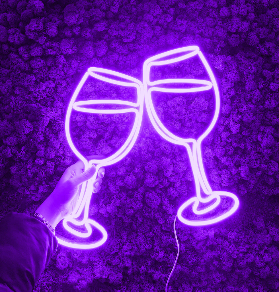 Wine Glasses neon sign - Neonon