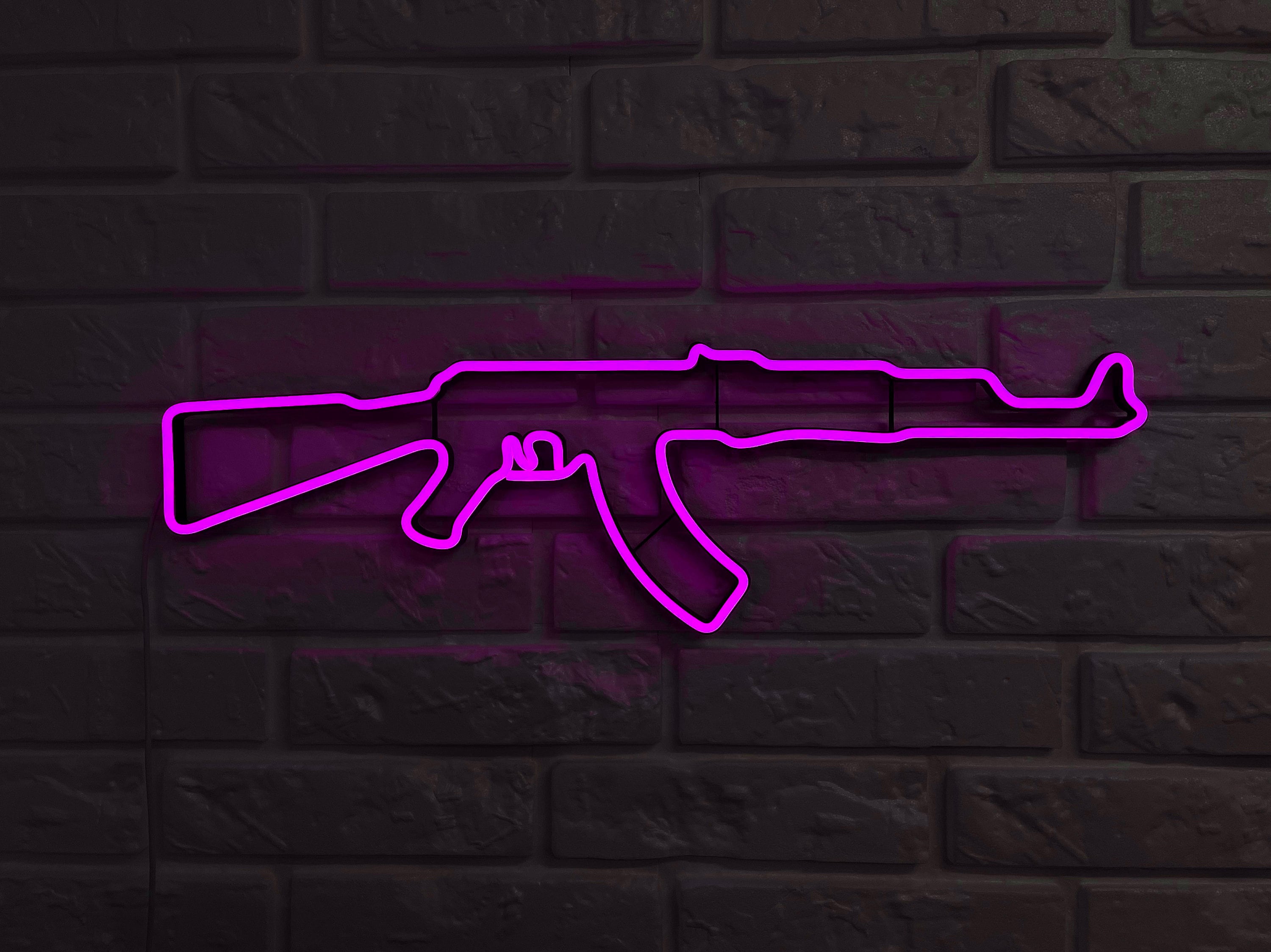 Gun Led Neon Signs AK 47 gift Pistol LED Neon Lights Gun Wall Art Décor Neon Custom Desk light CS go neon rifle neon sign ak47 wall art