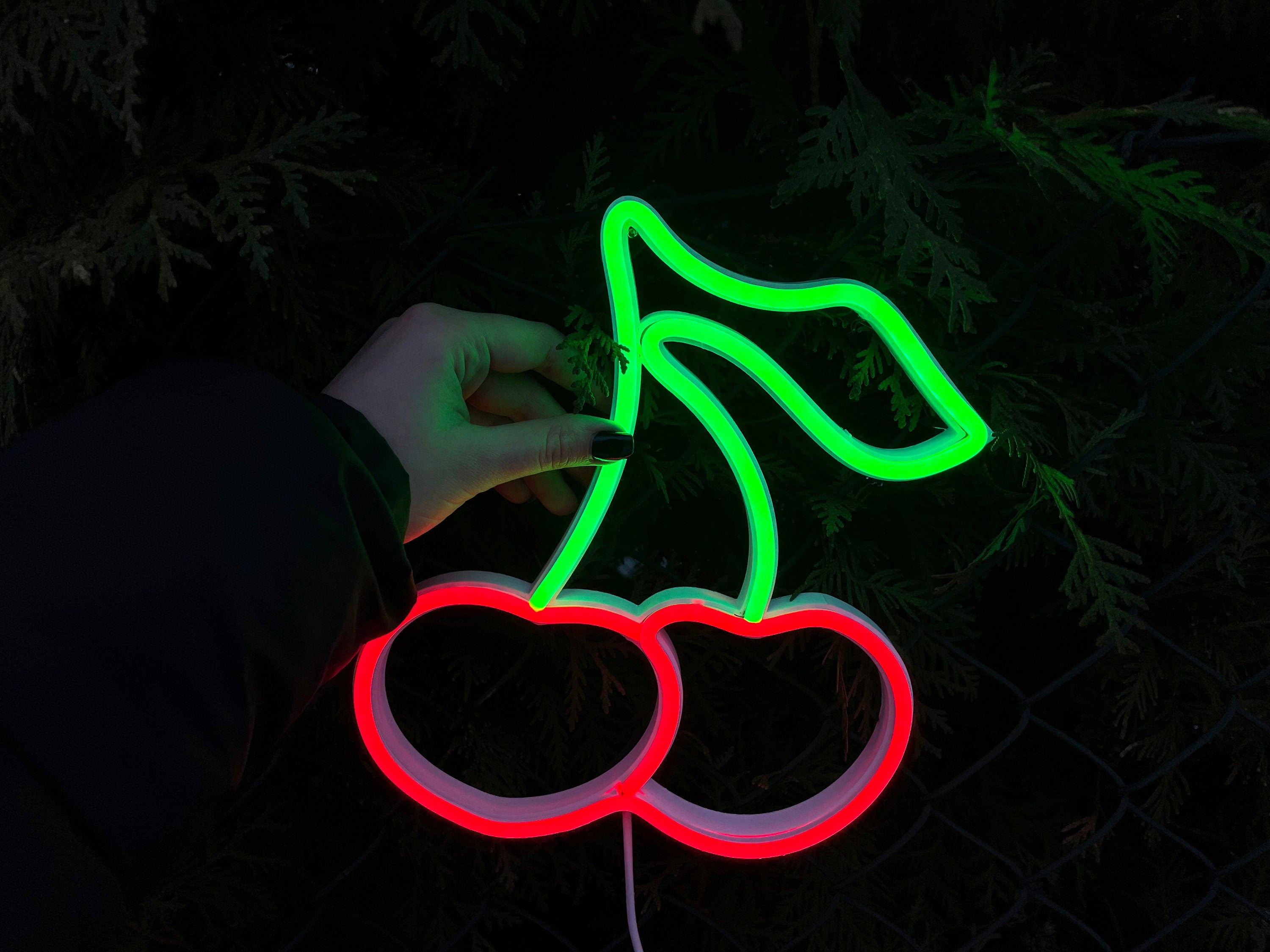cherry Neon Sign cherry Neon Sign Led Art Light Sign Led Logo Wall Décor Custom Neon Sign Party Room Decoration gift neon bedroom