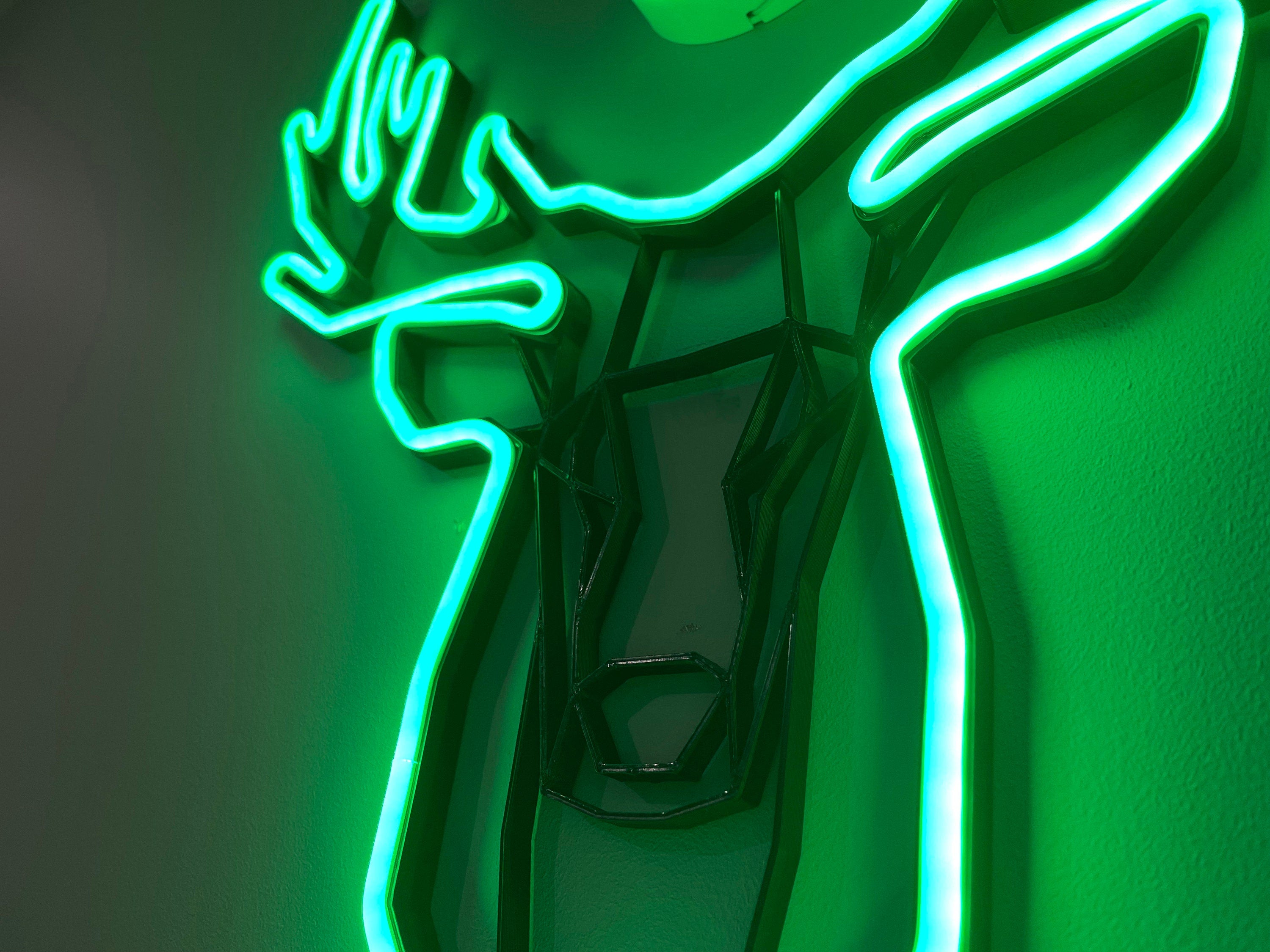 deer head Neon Sign Led deer hunting Art Light Sign Led Logo deer green Wall Decor Custom Neon Sign Party Room Decoration gift neon bedroom