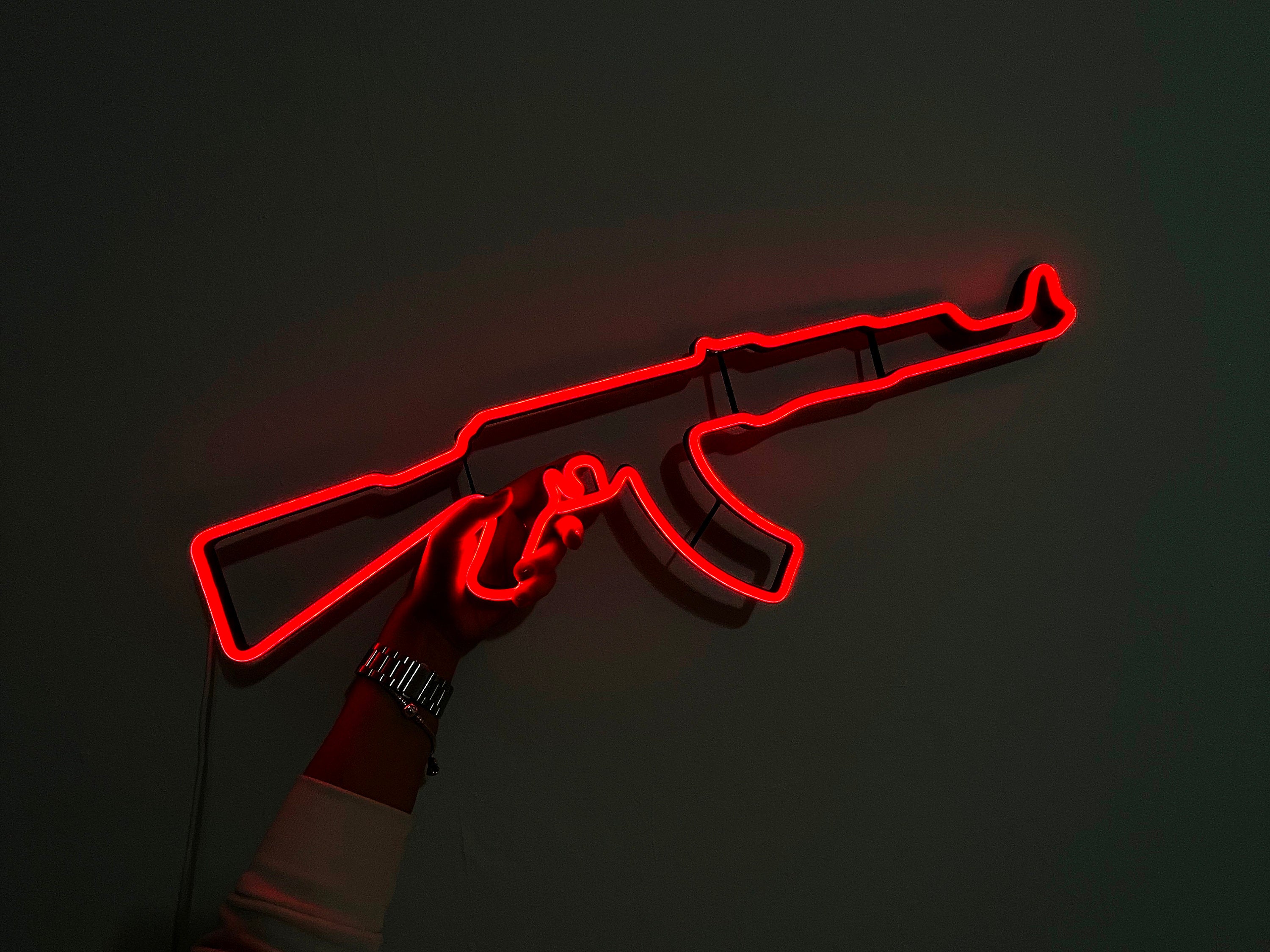 Gun Led Neon Signs AK 47 neon Pistol LED Neon Lights Gun Wall Art Décor Neon Custom Desk light CS go neon rifle neon sign ak47 wall art