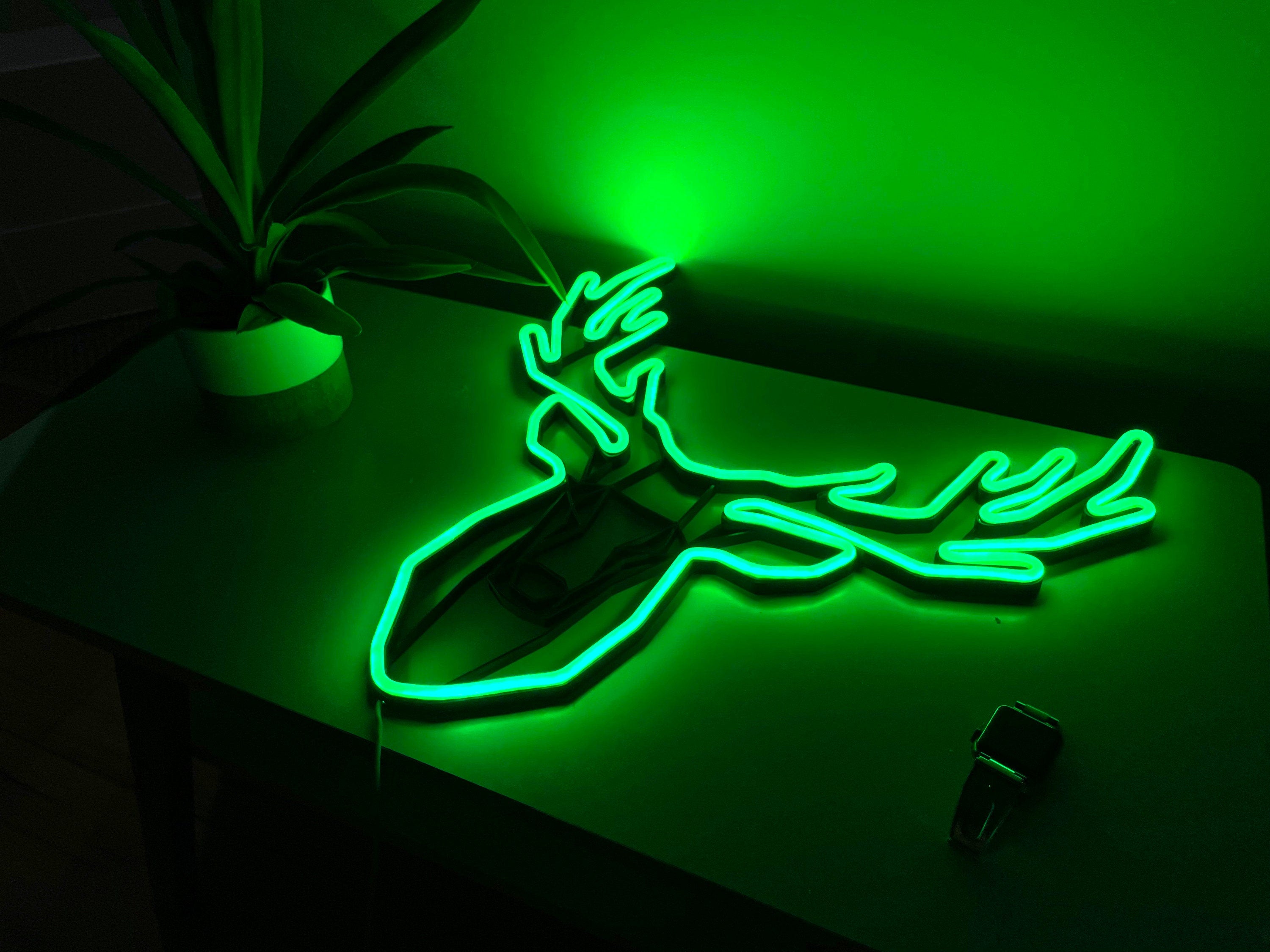 deer head Neon Sign Led deer hunting Art Light Sign Led Logo deer green Wall Decor Custom Neon Sign Party Room Decoration gift neon bedroom