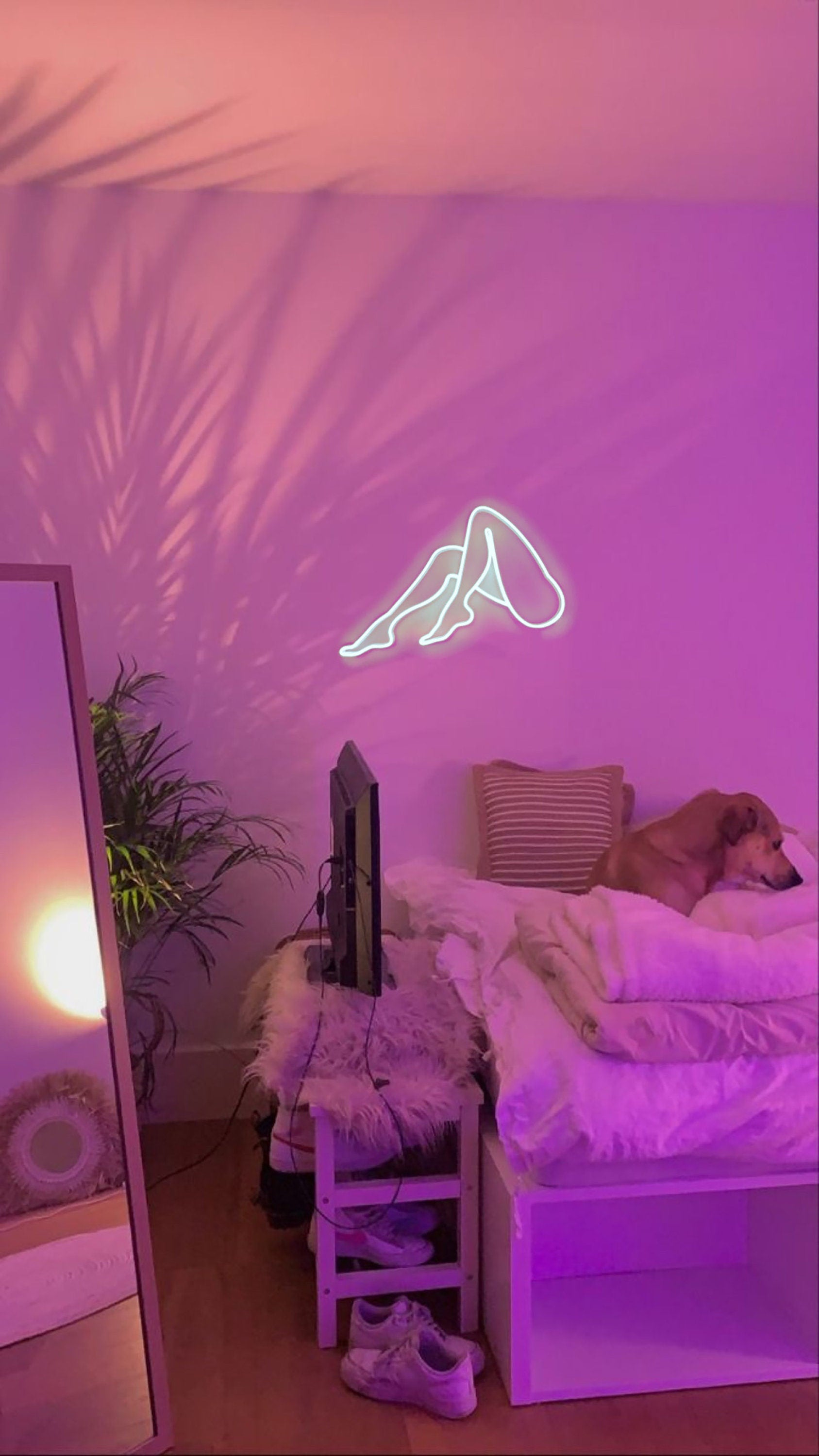 Legs women girl neon Wall Decor Leg Decoration Home Art Mural Wall Art Neon Custom Desk light decor woman body