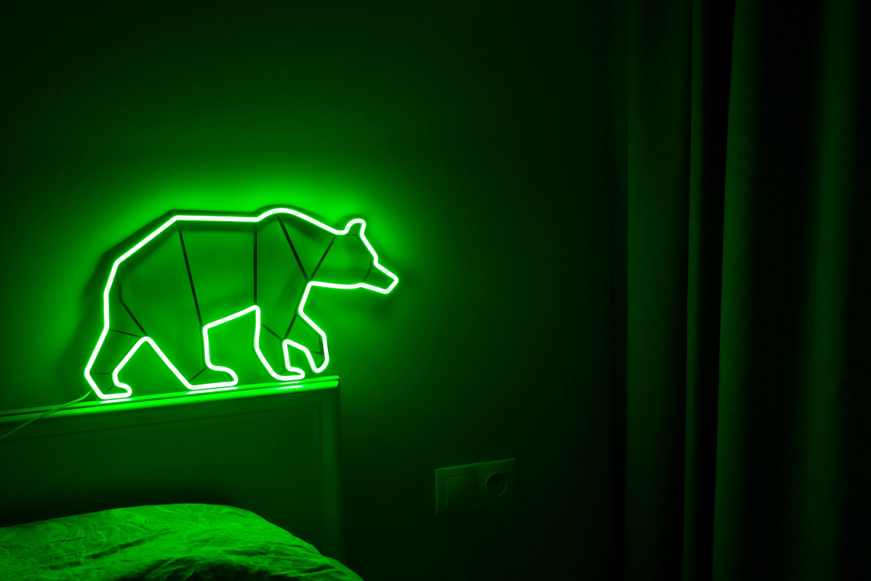grizzly bear Neon Sign, bear wall art, Art Sign Led Logo, beer Wall Decor, Custom Neon Sign Party Room Decoration, bear gift