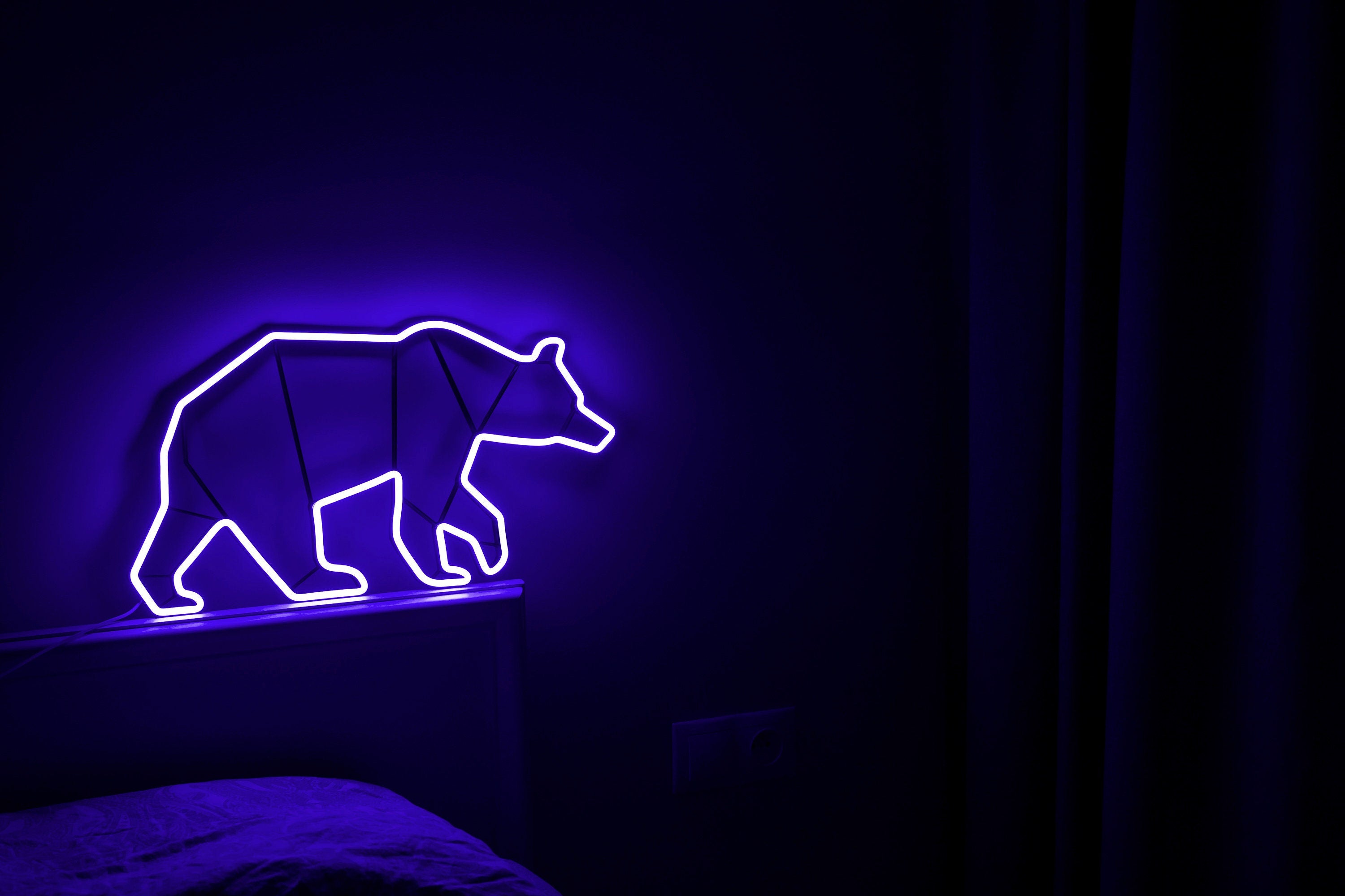 grizzly bear Neon Sign, bear wall art, Art Sign Led Logo, beer Wall Decor, Custom Neon Sign Party Room Decoration, bear gift