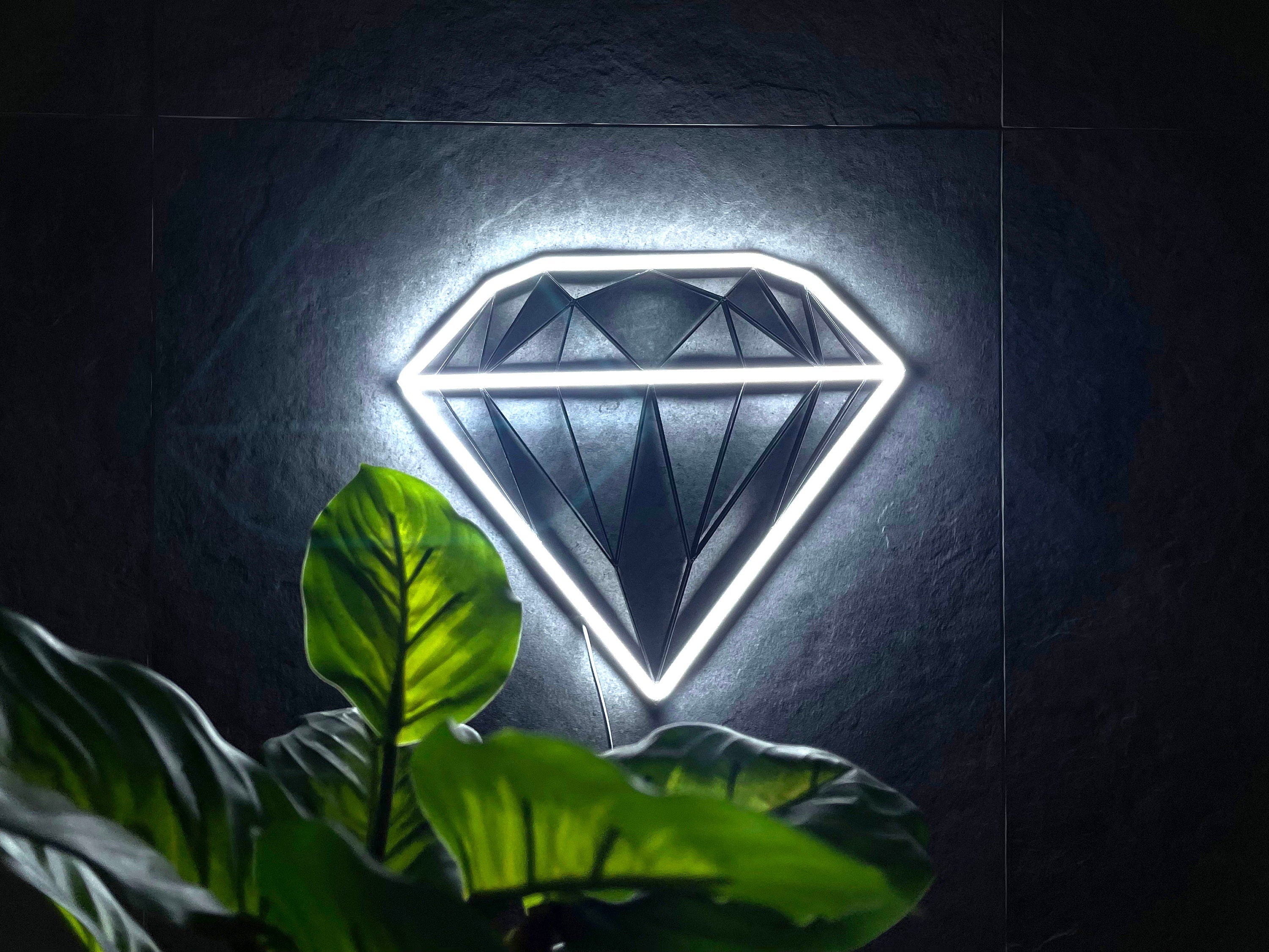 diamond wall art, led Neon Sign, Wall Decor, bedroom room decor, Custom Neon Sign home decor, geometric wall art, home decor modern