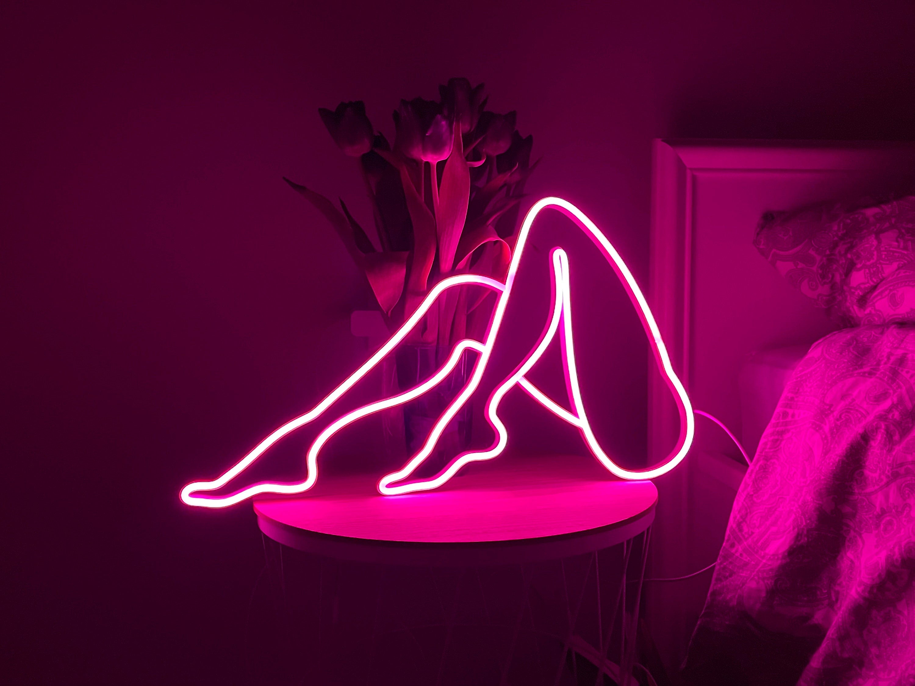 Neon Legs Sign - Neon Sign for Bedroom, Gift for Girl, Vibe Room Decor, gift for her,