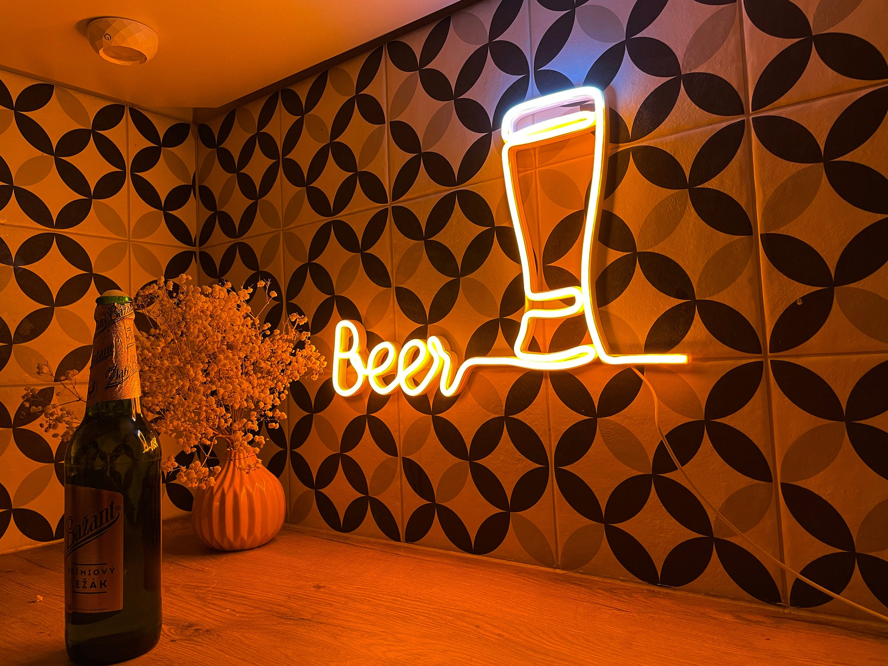 Custom Beer Neon Sign Personalized Bar Decor & Neon Sign Custom for Man Cave, Bar Signs, Gifts for Dad, Husband Business Logo Sign