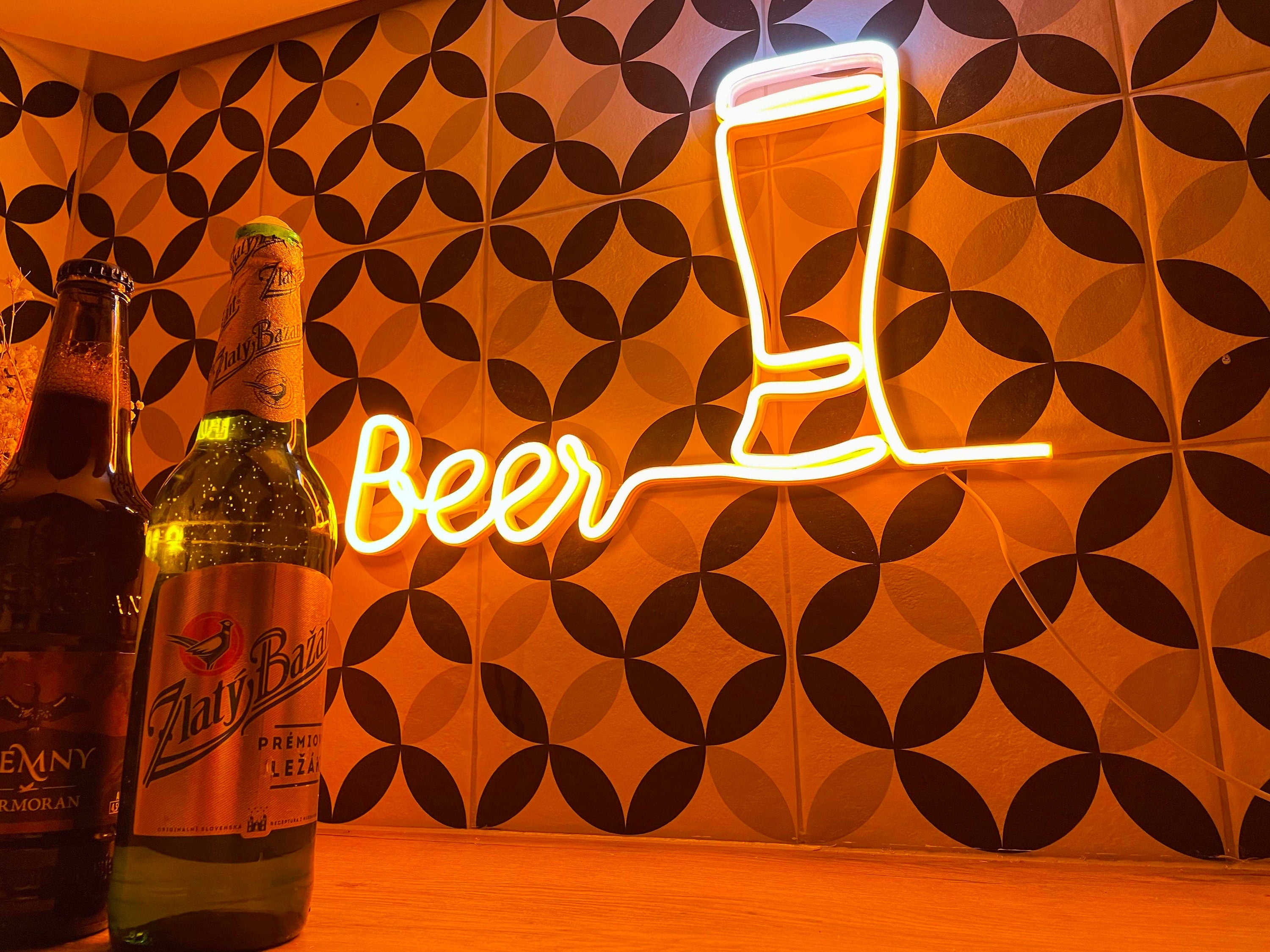 Custom Beer Neon Sign Personalized Bar Decor & Neon Sign Custom for Man Cave, Bar Signs, Gifts for Dad, Husband Business Logo Sign