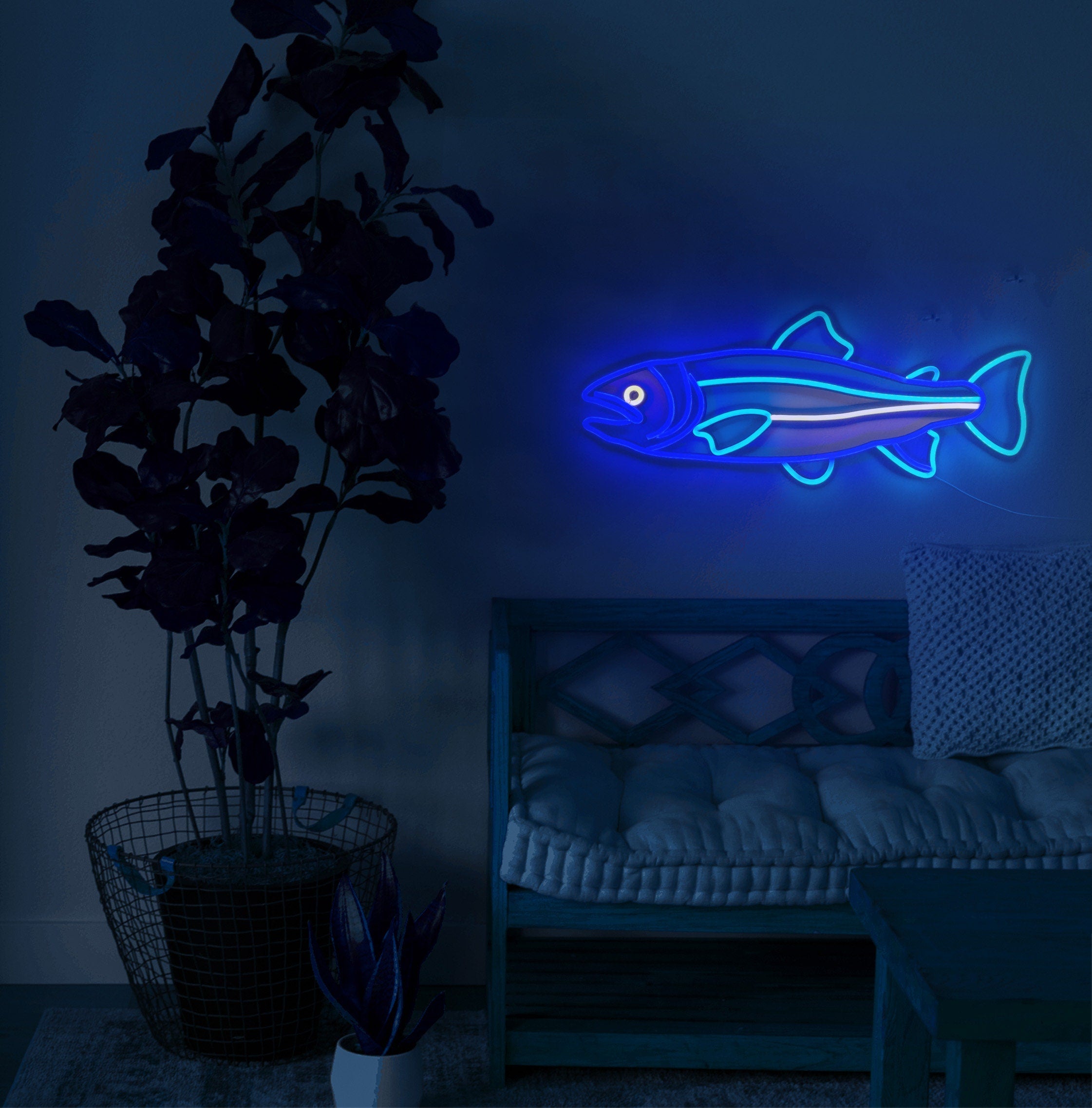 salmon fish Neon Sign salmon decor Led sea Art Light Sign Led Logo sailor Wall Décor Neon Sign Party Room Decoration salmon neon bedroom