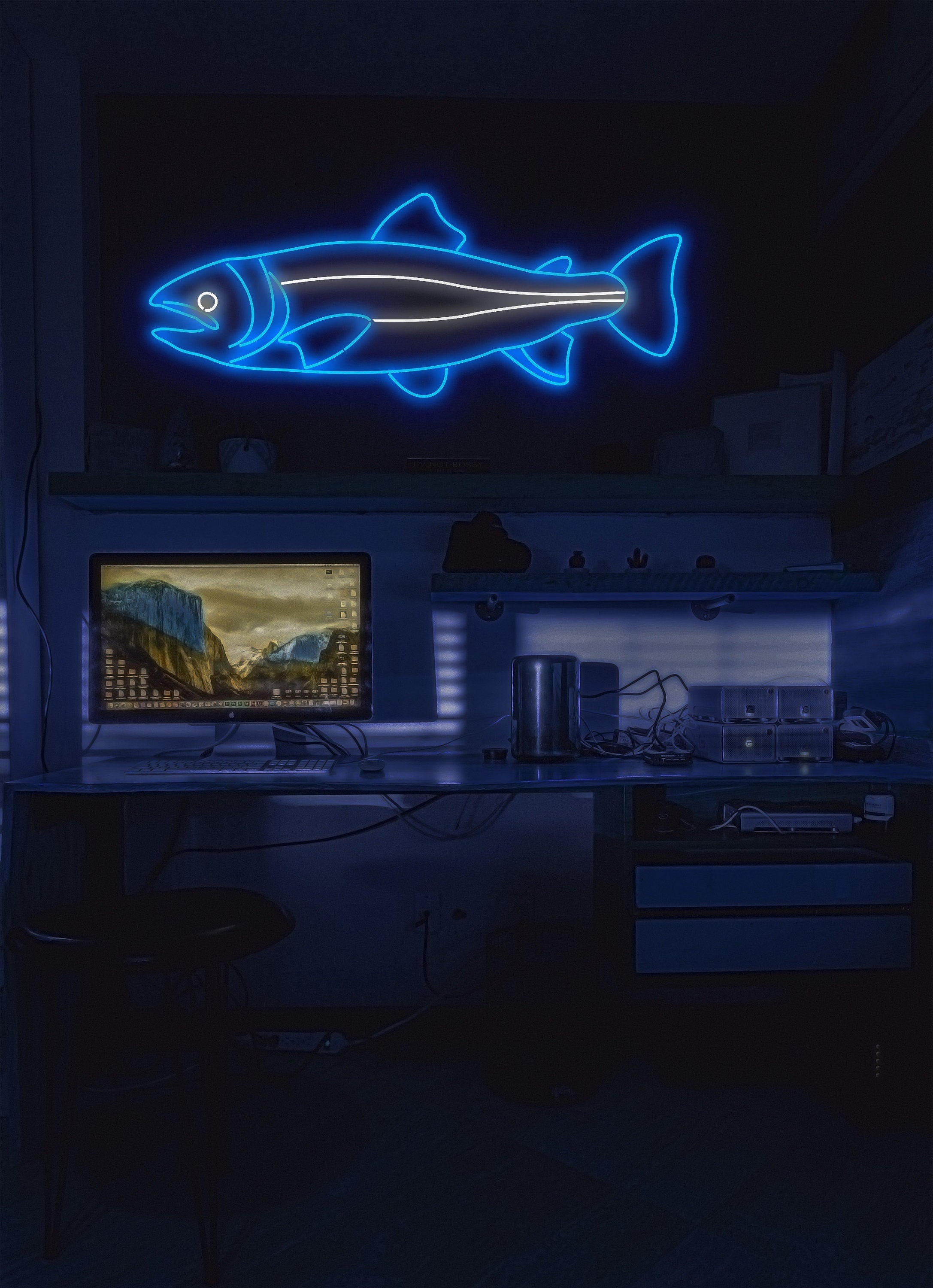 salmon fish Neon Sign salmon decor Led sea Art Light Sign Led Logo sailor Wall Décor Neon Sign Party Room Decoration salmon neon bedroom