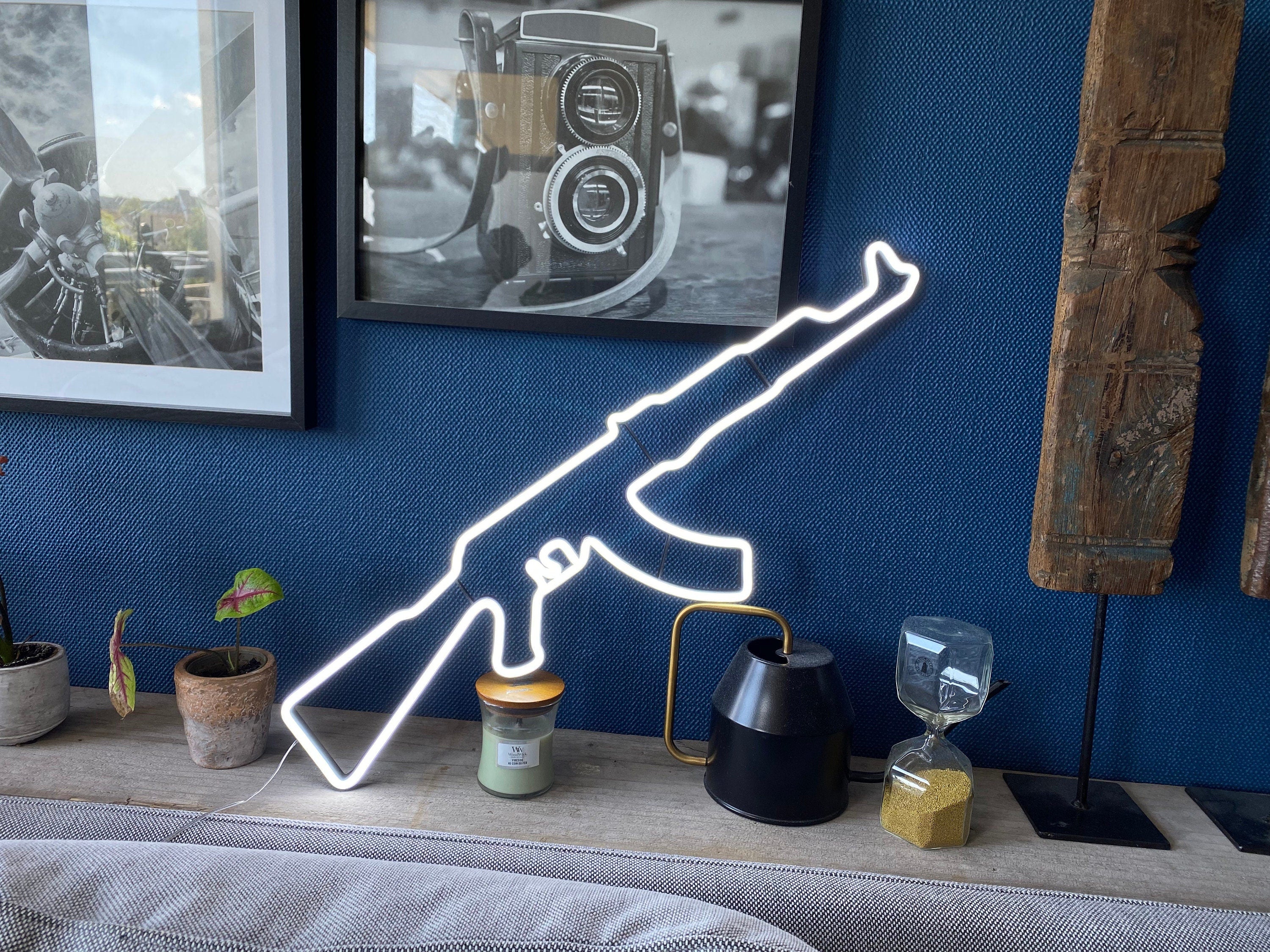 Gun Led Neon Signs AK 47 neon Pistol LED Neon Lights Gun Wall Art Décor Neon Custom Desk light CS go neon rifle neon sign ak47 wall art