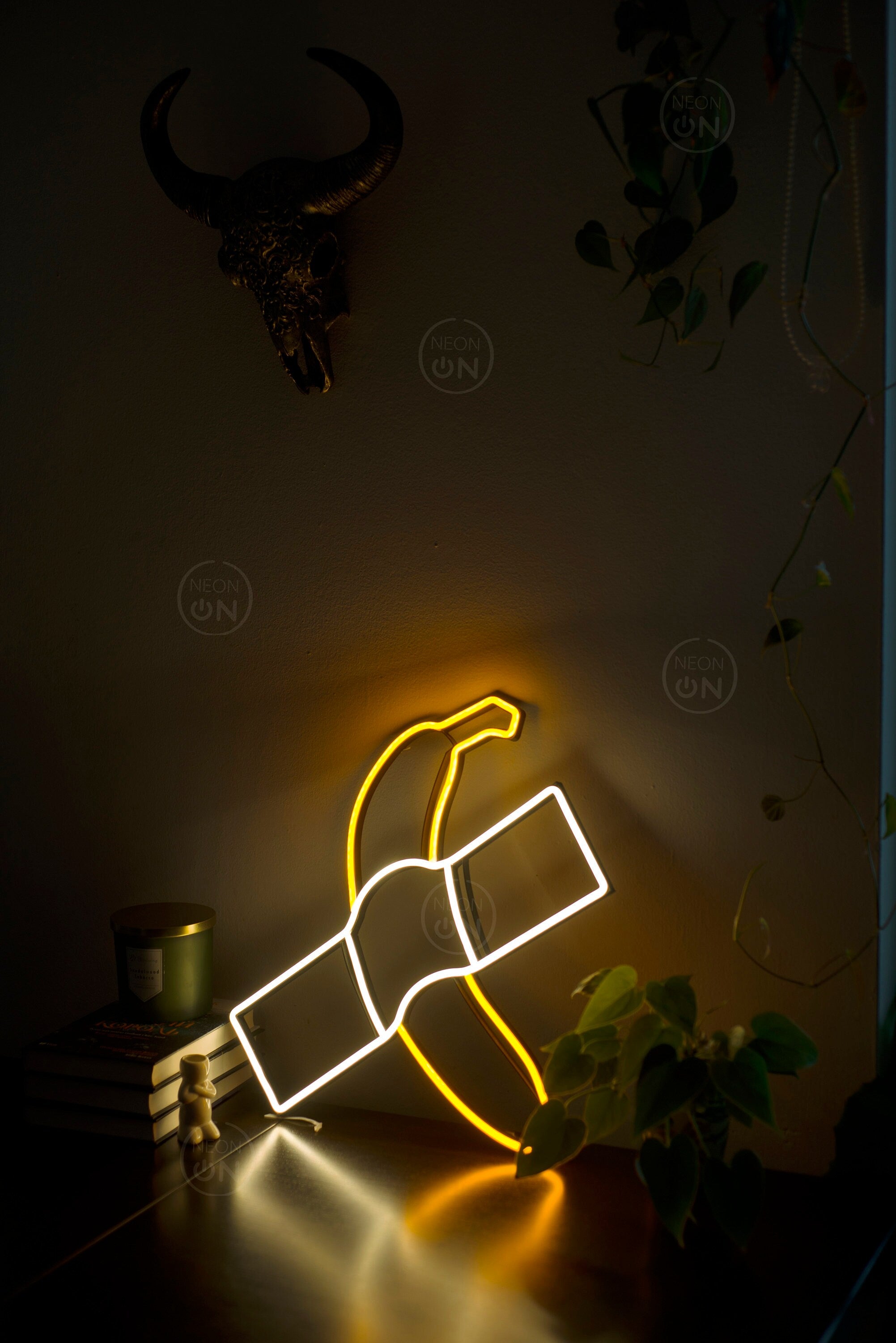 Banana taped to a wall Neon Sign decor, Wall Art, Room Decor, Neon Led Light, Neon Bar Sign,Bedroom art decor, gift Art, neon sign