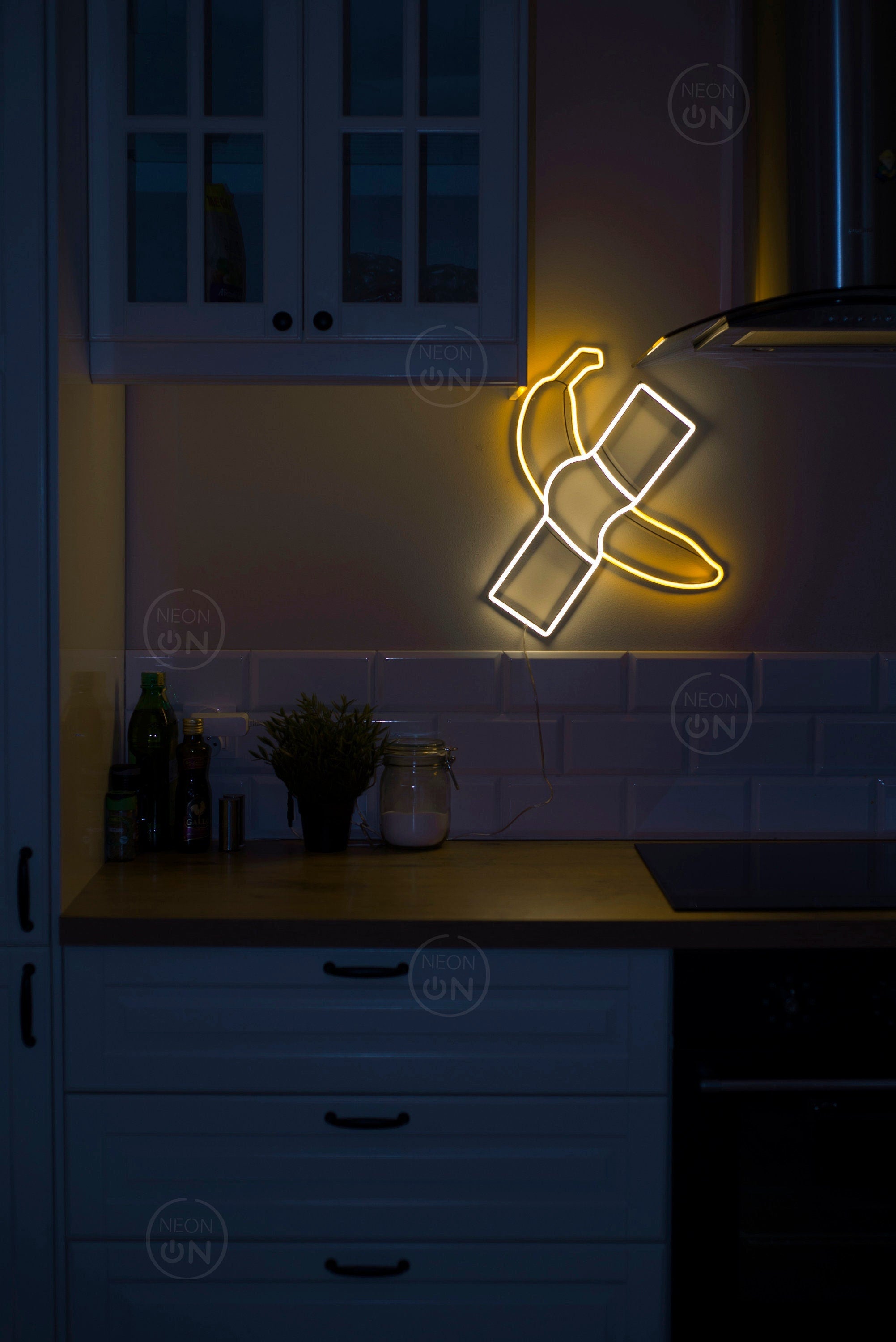 Banana taped to a wall Neon Sign decor, Wall Art, Room Decor, Neon Led Light, Neon Bar Sign,Bedroom art decor, gift Art, neon sign