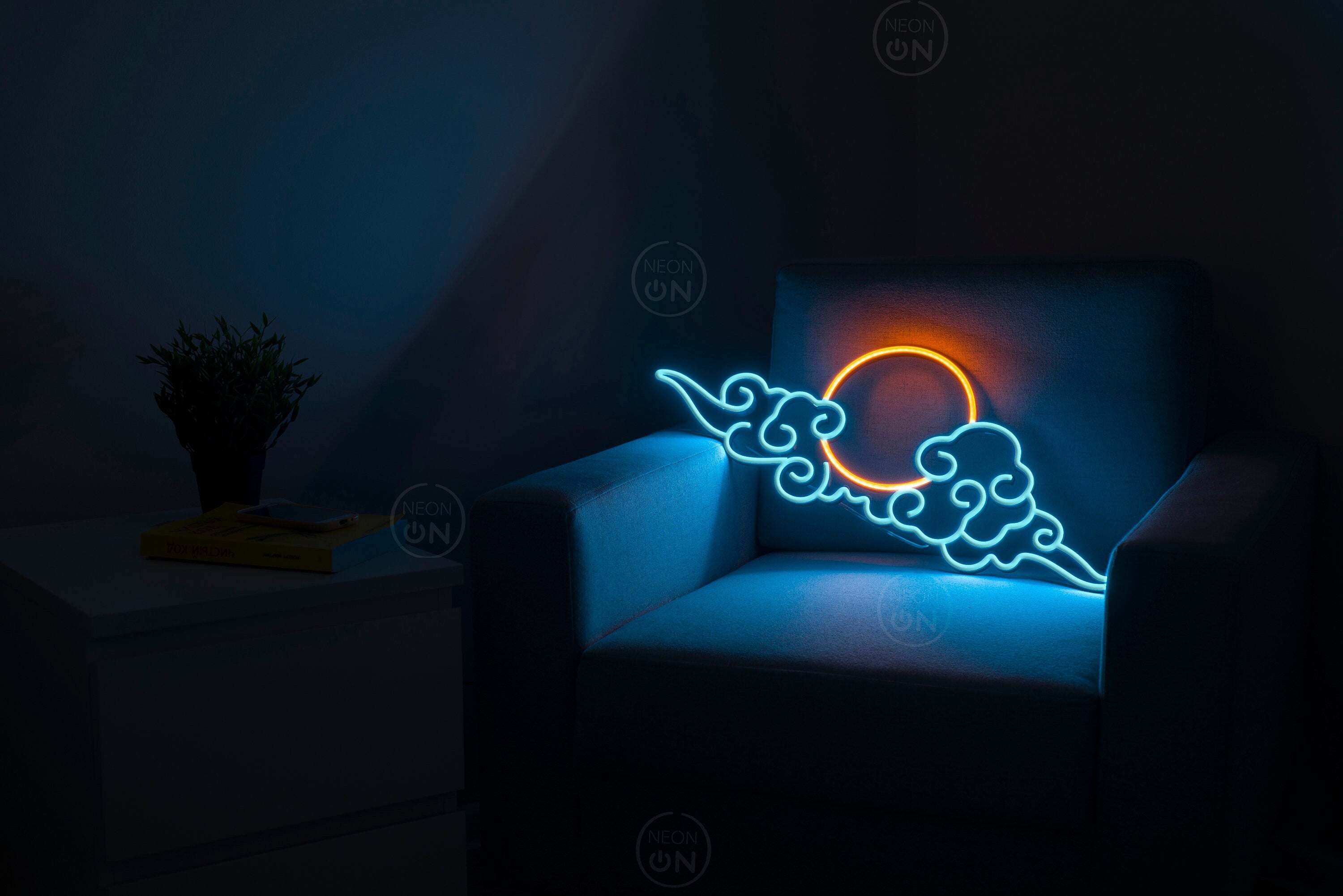 anime cloud sunset Neon Sign decor, Neon anime Sign, Wall Art, asian Decor, Neon Light, neon Sign, Anime Art, Manga Art, anime wall art