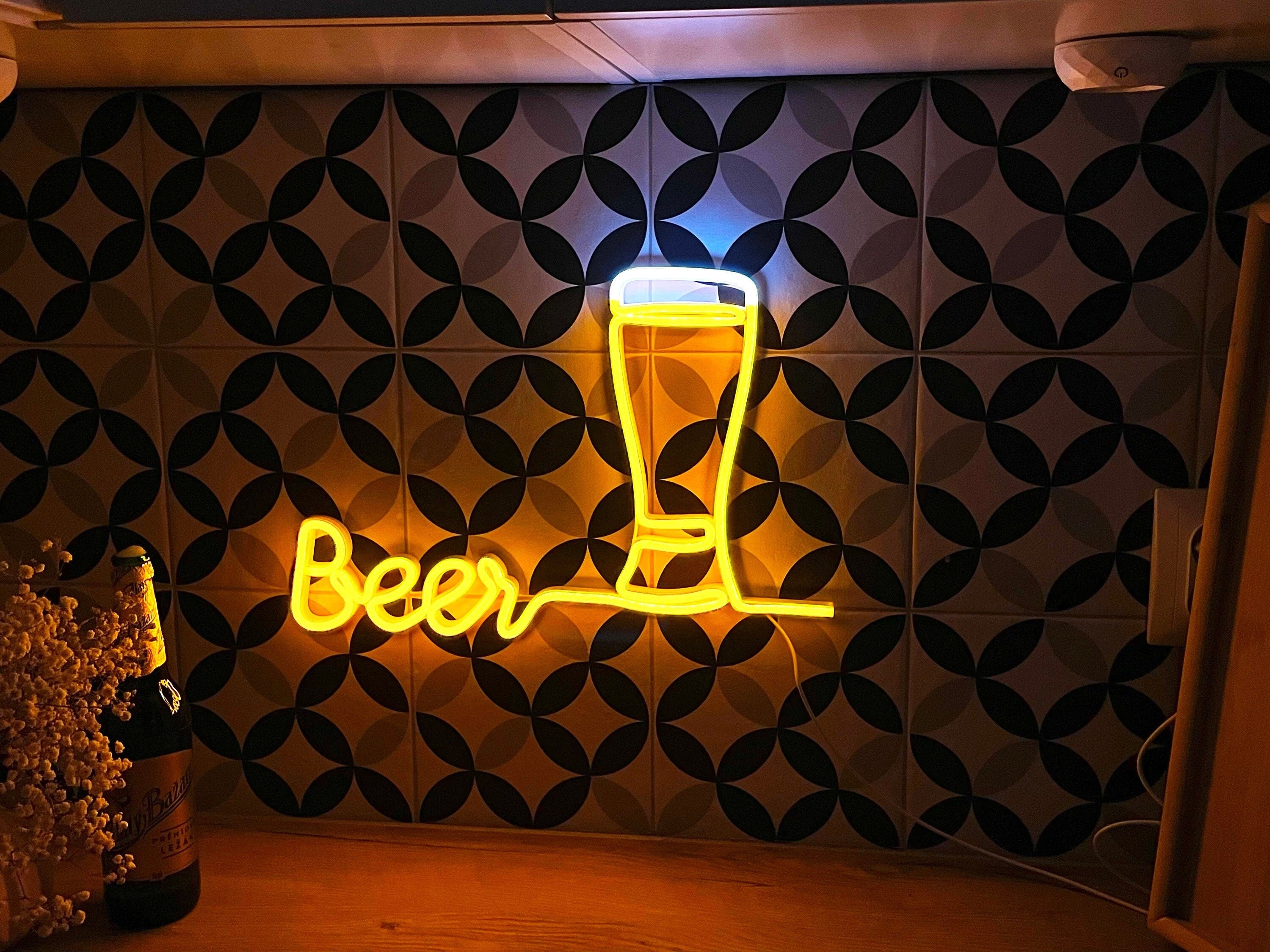 Custom Beer Neon Sign Personalized Bar Decor & Neon Sign Custom for Man Cave, Bar Signs, Gifts for Dad, Husband Business Logo Sign