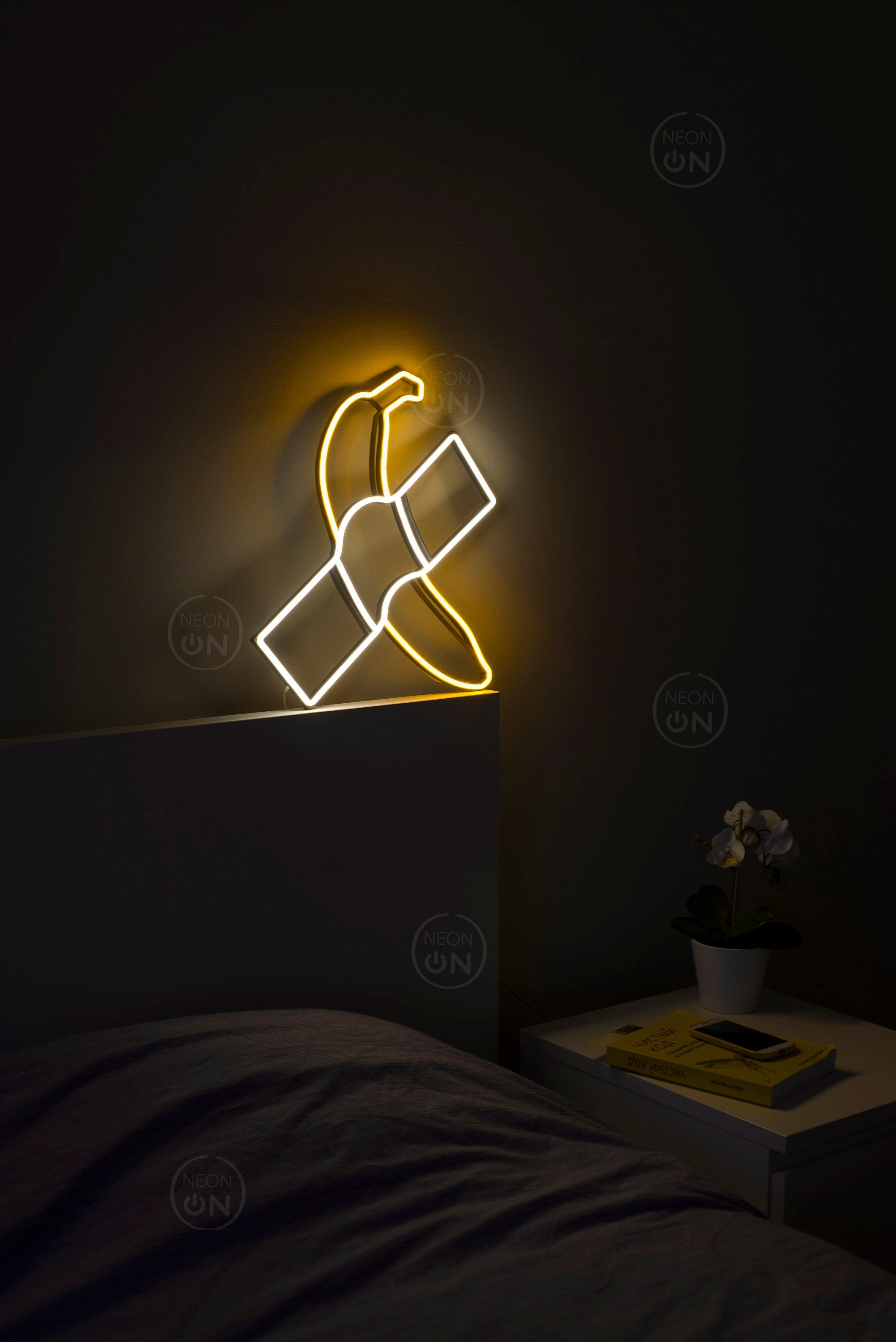 Banana taped to a wall Neon Sign decor, Wall Art, Room Decor, Neon Led Light, Neon Bar Sign,Bedroom art decor, gift Art, neon sign