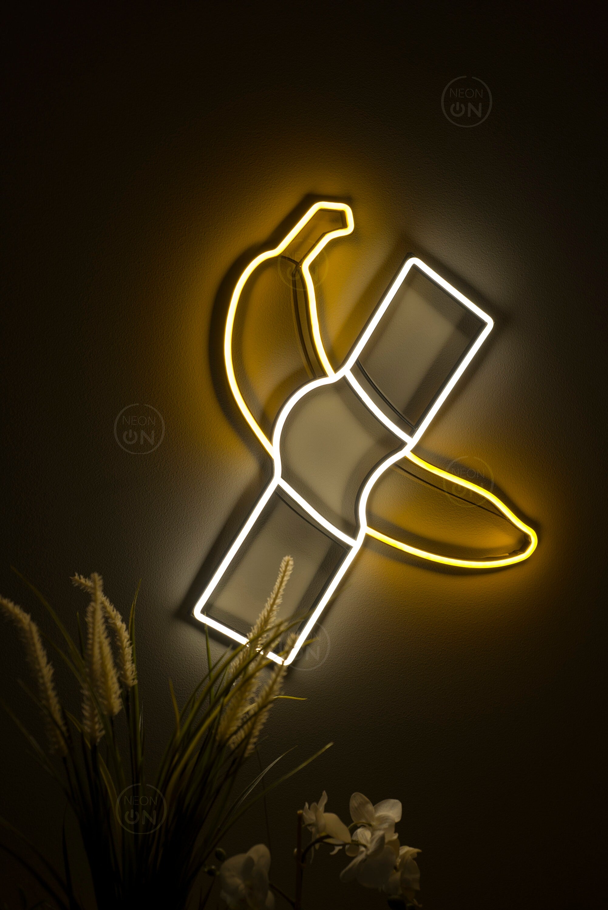 Banana taped to a wall Neon Sign decor, Wall Art, Room Decor, Neon Led Light, Neon Bar Sign,Bedroom art decor, gift Art, neon sign