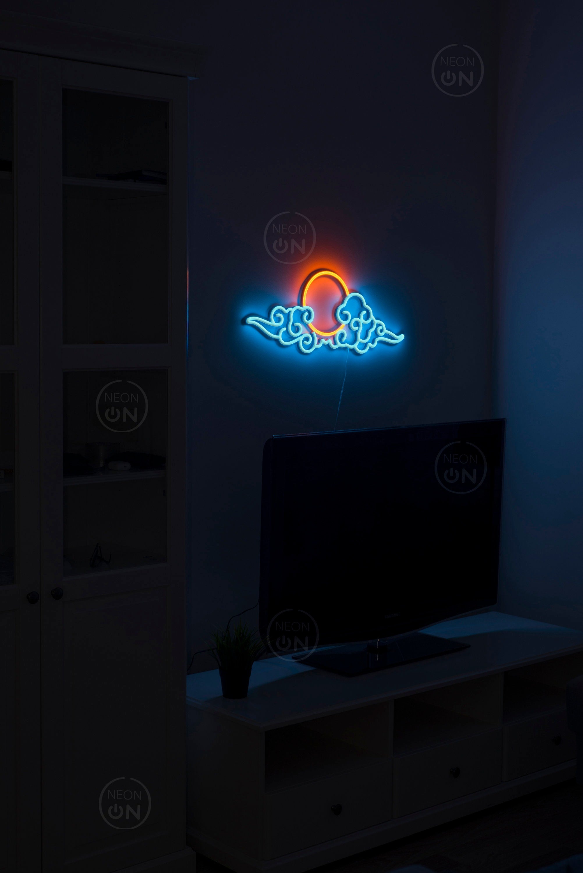 anime cloud sunset Neon Sign decor, Neon anime Sign, Wall Art, asian Decor, Neon Light, neon Sign, Anime Art, Manga Art, anime wall art