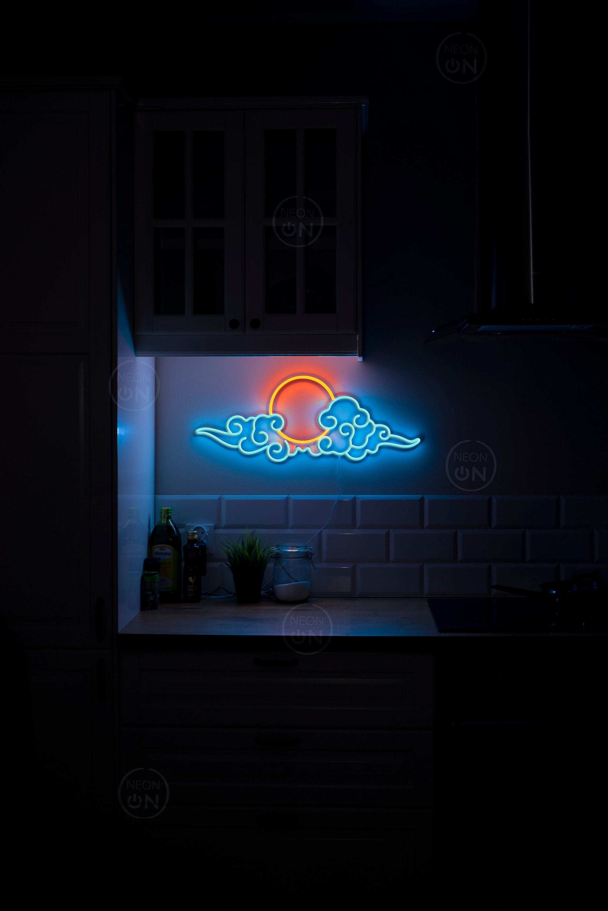 anime cloud sunset Neon Sign decor, Neon anime Sign, Wall Art, asian Decor, Neon Light, neon Sign, Anime Art, Manga Art, anime wall art