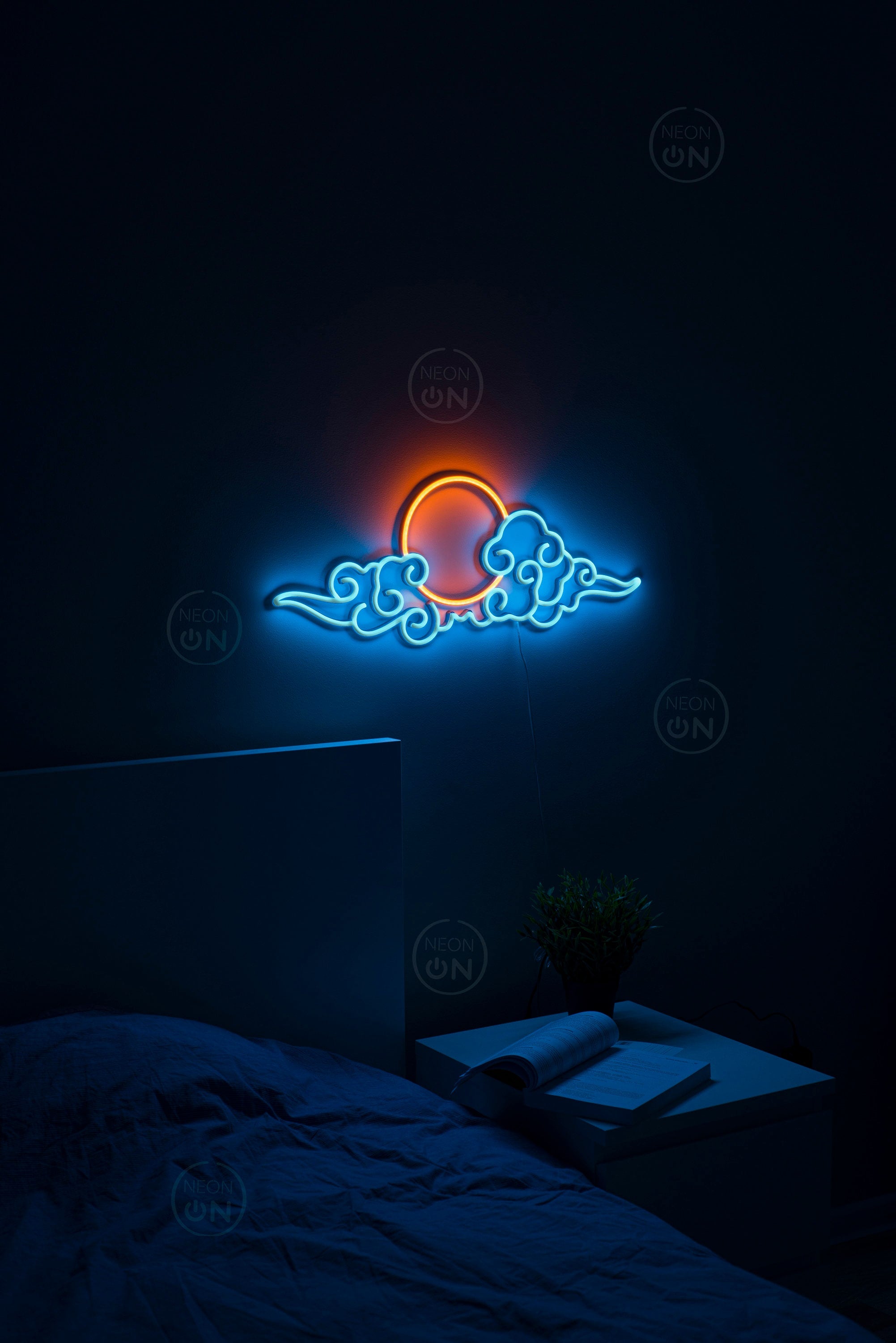 anime cloud sunset Neon Sign decor, Neon anime Sign, Wall Art, asian Decor, Neon Light, neon Sign, Anime Art, Manga Art, anime wall art
