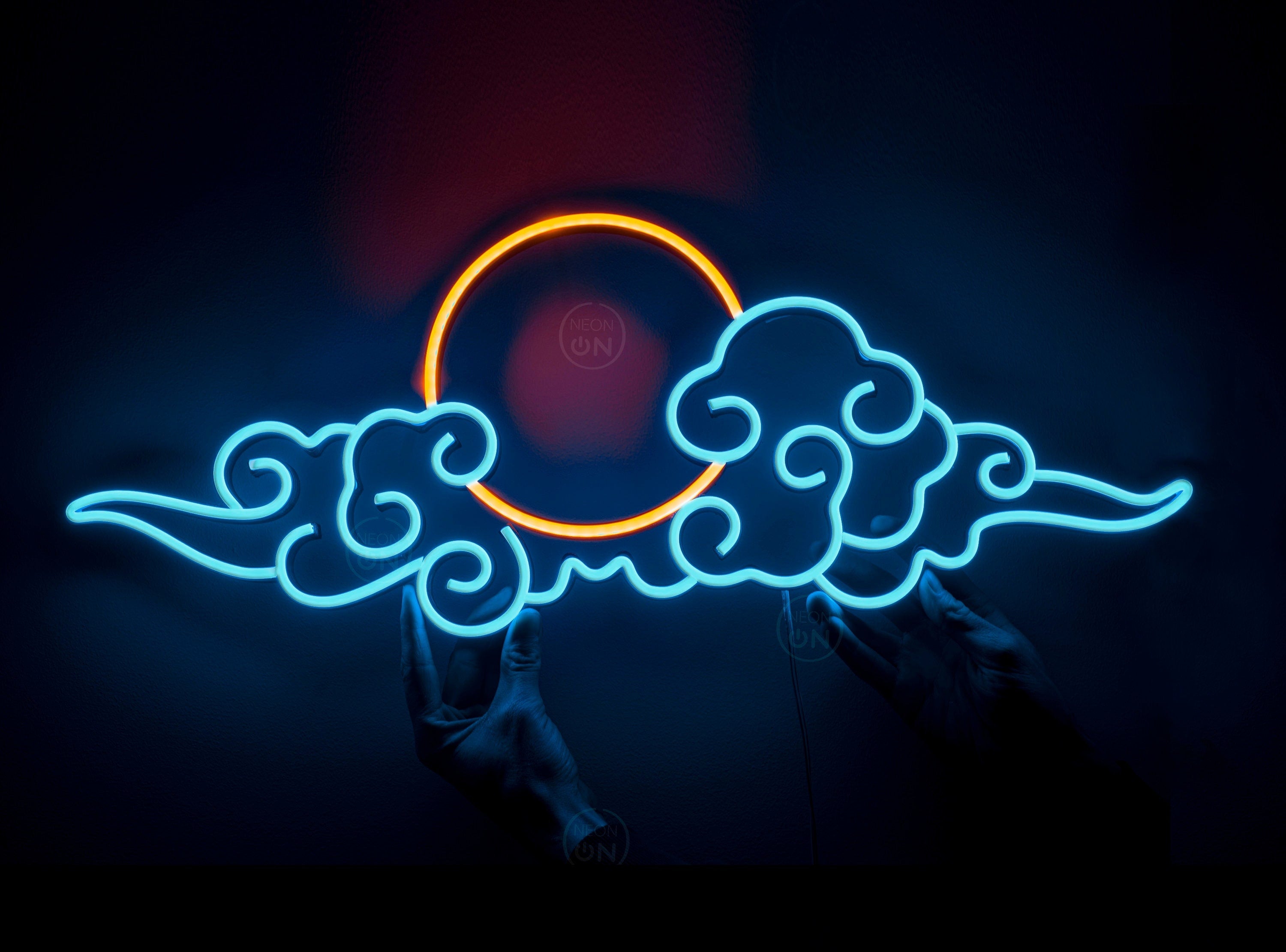 anime cloud sunset Neon Sign decor, Neon anime Sign, Wall Art, asian Decor, Neon Light, neon Sign, Anime Art, Manga Art, anime wall art