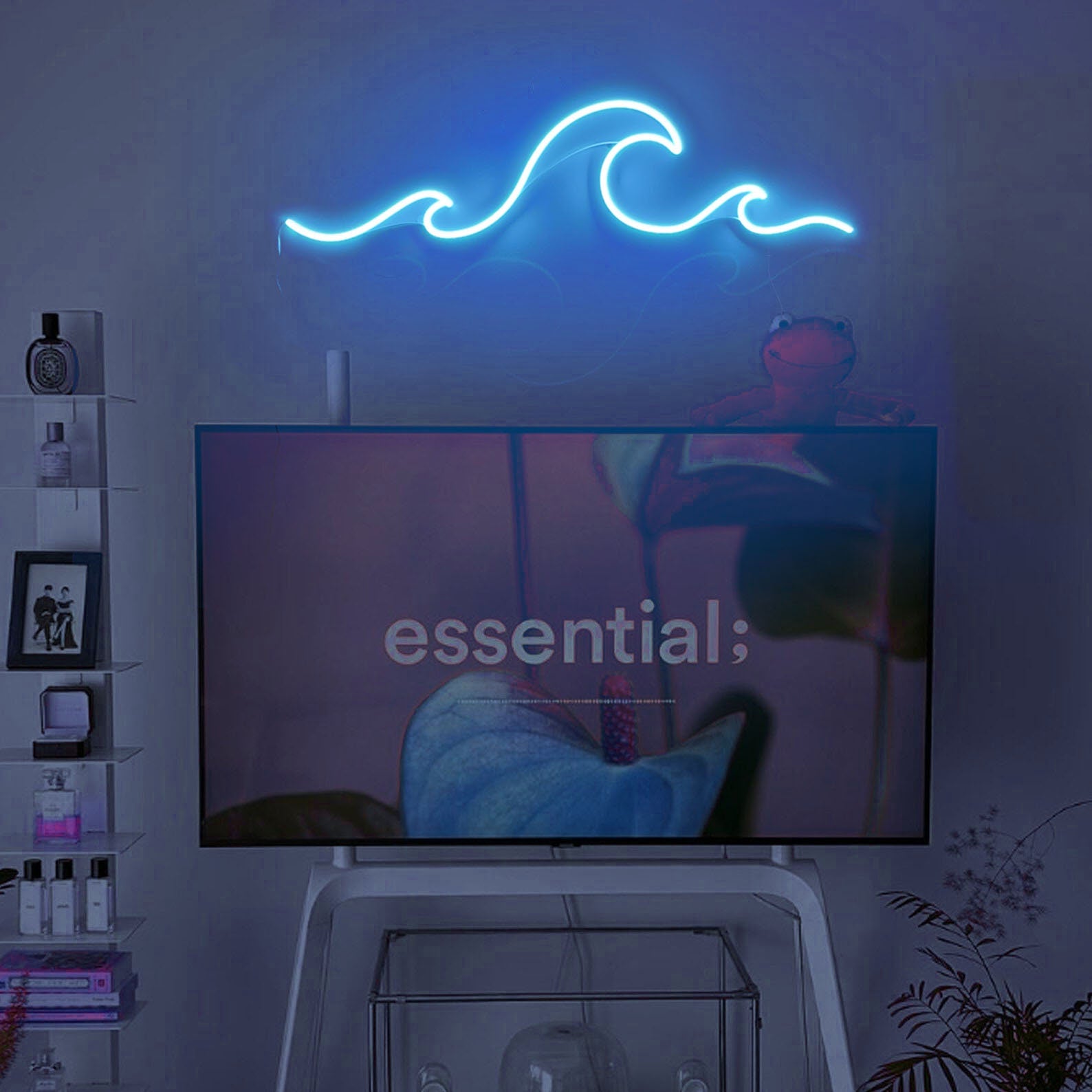 neon sign bedroom, wave neon sign