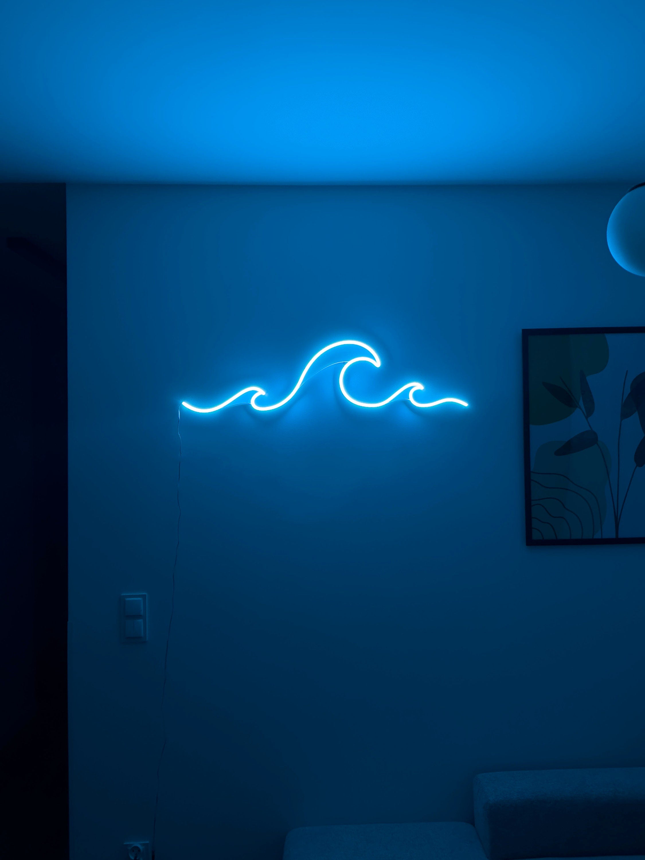 neon sign bedroom, wave neon sign