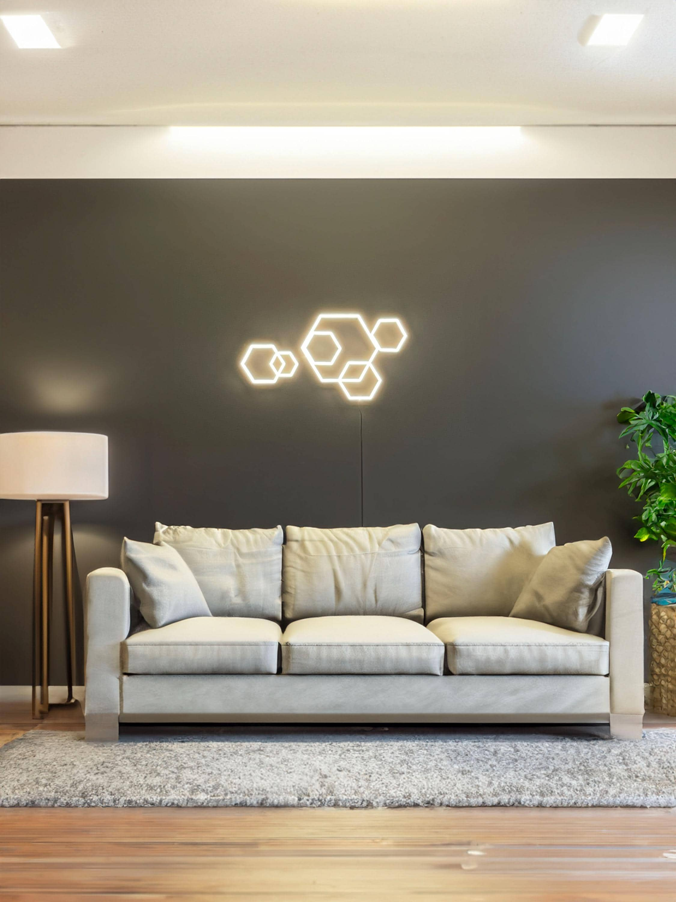 honeycomb Wall neon - Modern Artistic neon led Wall Sconce | Handmade honeycomb Lighting Fixture for Living Room, Bedroom, or Office Decor