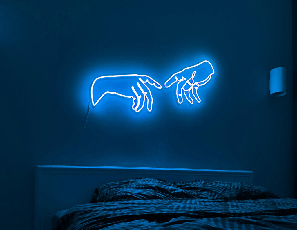 Hands of God Neon Sign - Jesus Hand Wall Art, Bedroom Decor, LED Neon Light, Interior Hand Joint Neon Sign for Home Decor