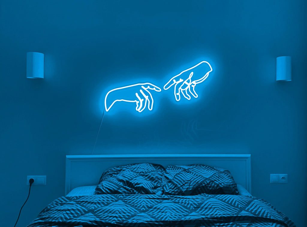 Hands of God Neon Sign - Jesus Hand Wall Art, Bedroom Decor, LED Neon Light, Interior Hand Joint Neon Sign for Home Decor