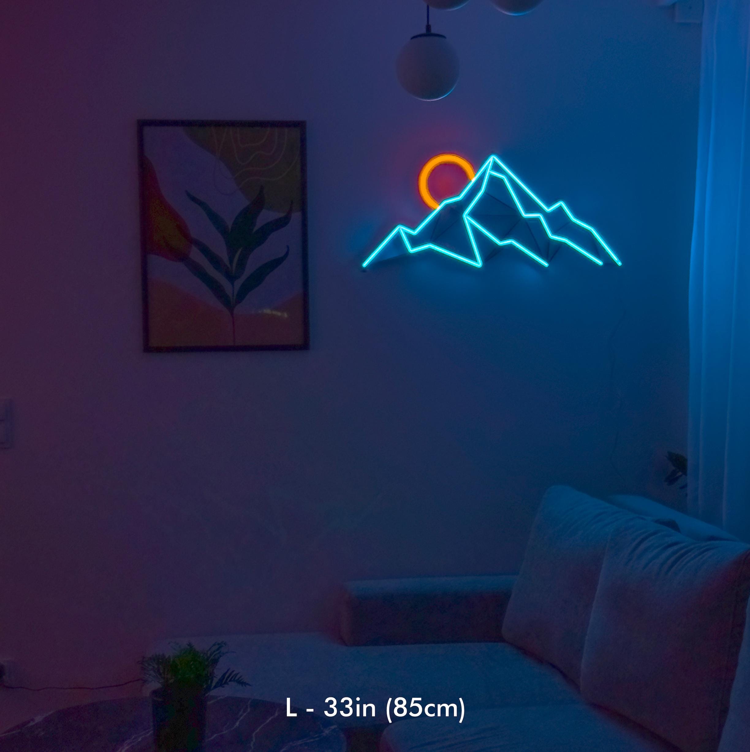 mountain neon wall art landscape Neon Sign neon art, Mountain Art Light Sign, Led light Wall Decor, mount decor, Custom Neon Sign, gift man