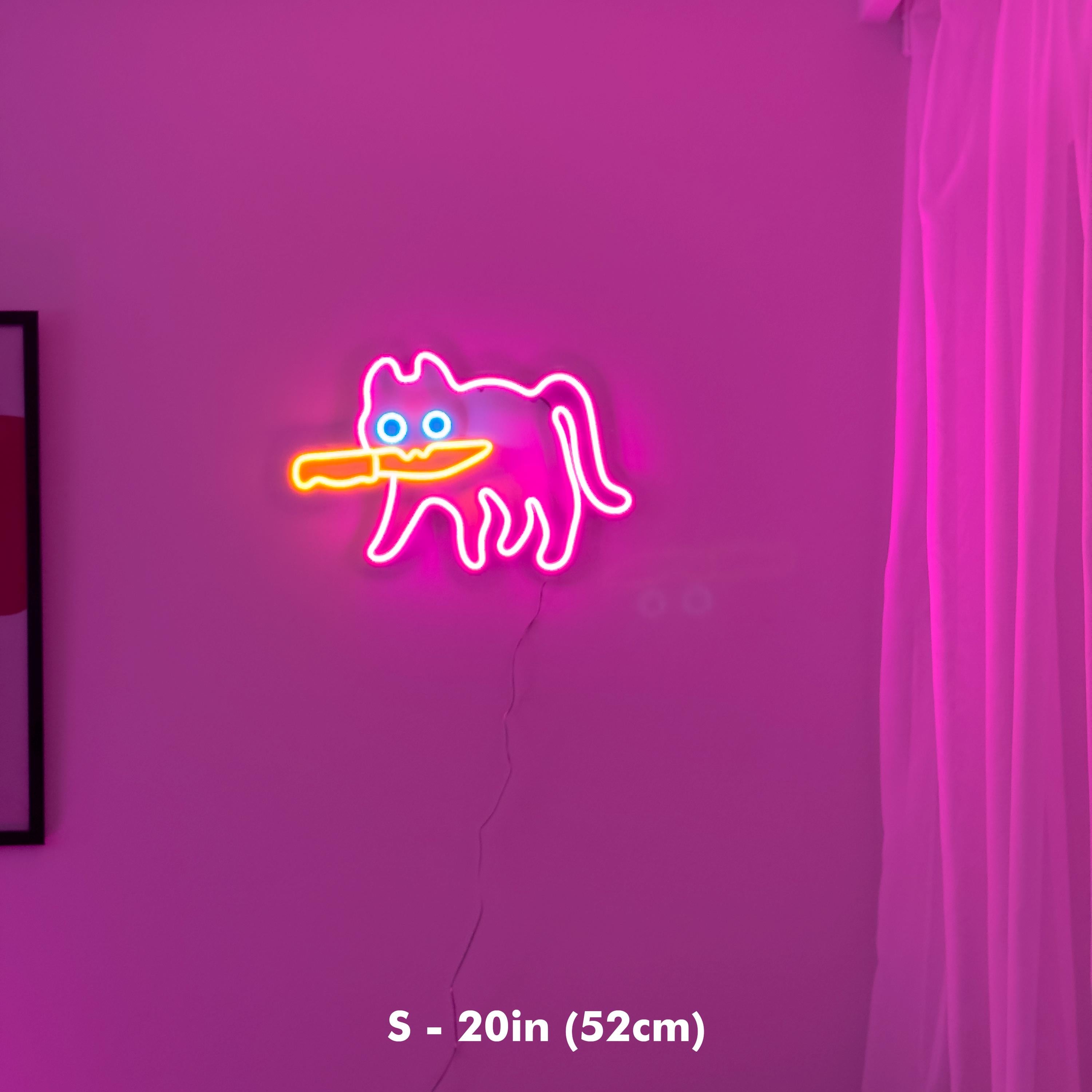 Cat Neon Sign – LED Cat Light, Neon Cat Wall Decor, Cat LED Sign, Cool Cat Neon Light, Cute Cat Room Decor, Custom Cat Neon Sign More