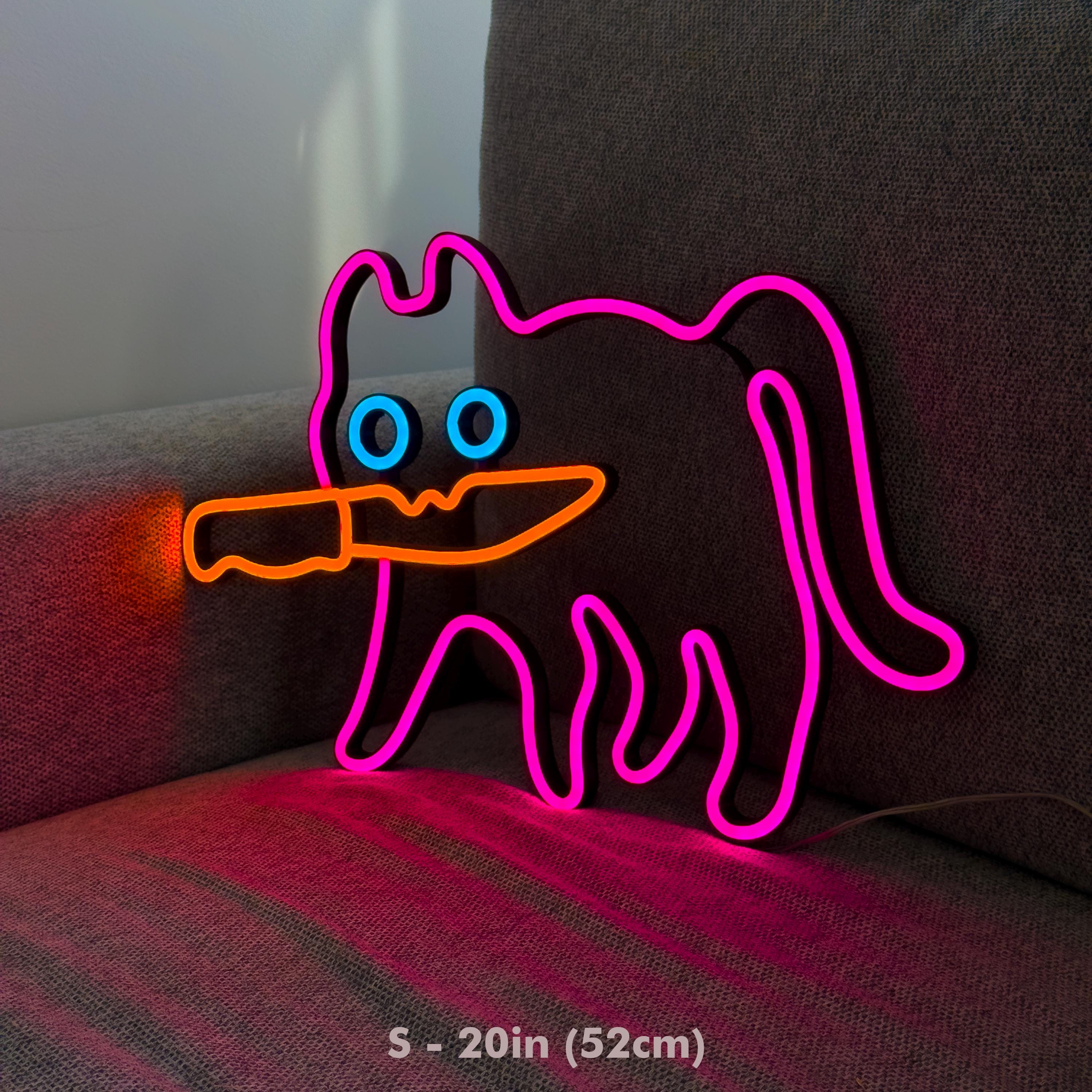 Cat Neon Sign – LED Cat Light, Neon Cat Wall Decor, Cat LED Sign, Cool Cat Neon Light, Cute Cat Room Decor, Custom Cat Neon Sign More