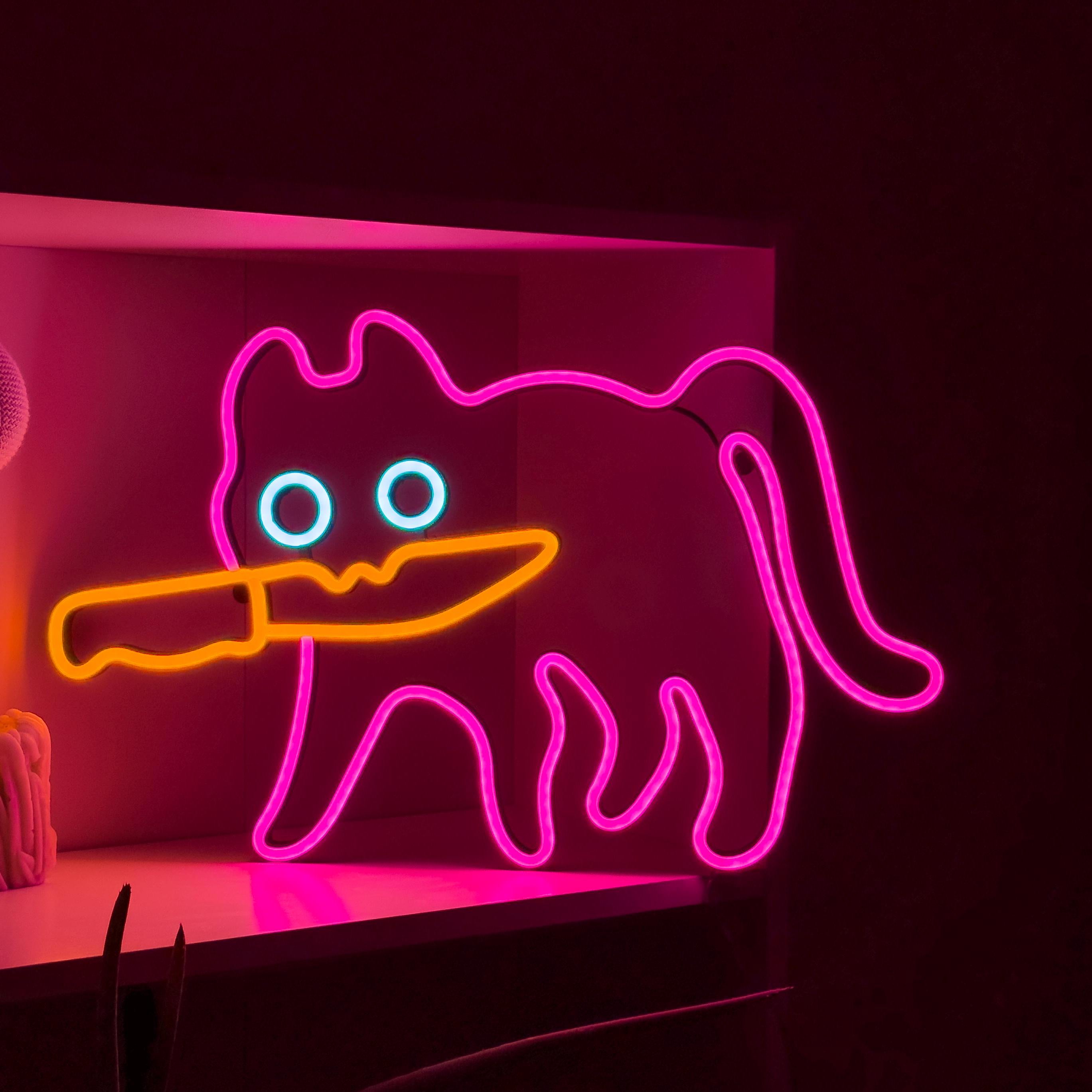 cat neon sign