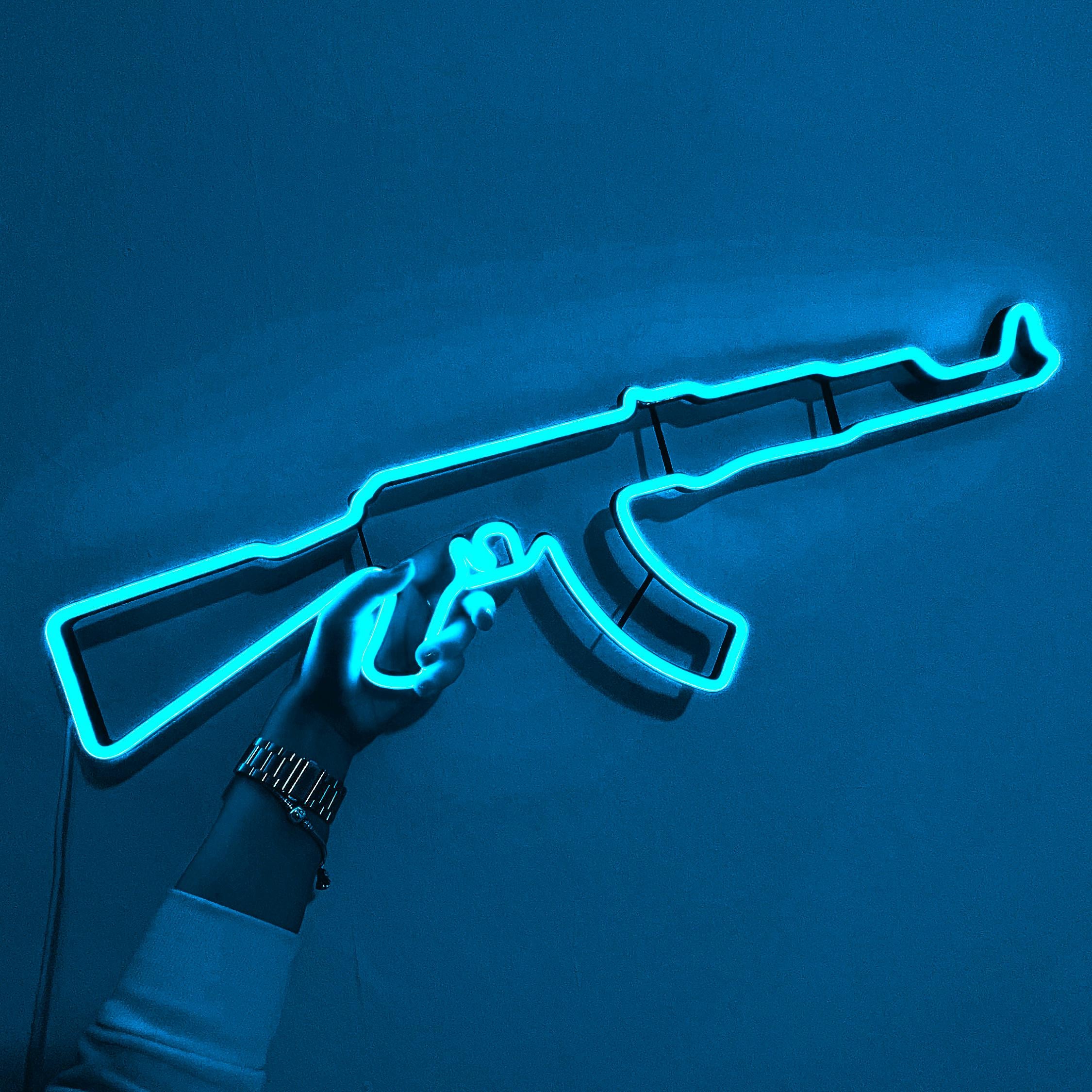 Gun Led Neon Signs AK 47 gift Pistol LED Neon Lights Gun Wall Art Décor Neon Custom Desk light CS go neon rifle neon sign ak47 wall art